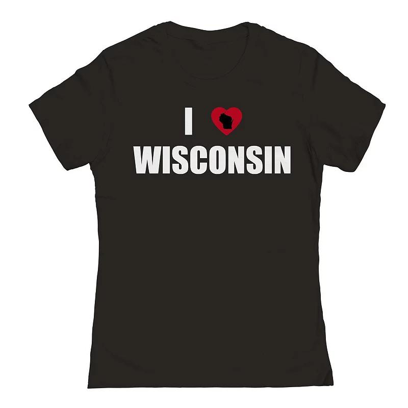 Junior's I Heart Wisconsin Graphic Tee, Women's,  Product Image