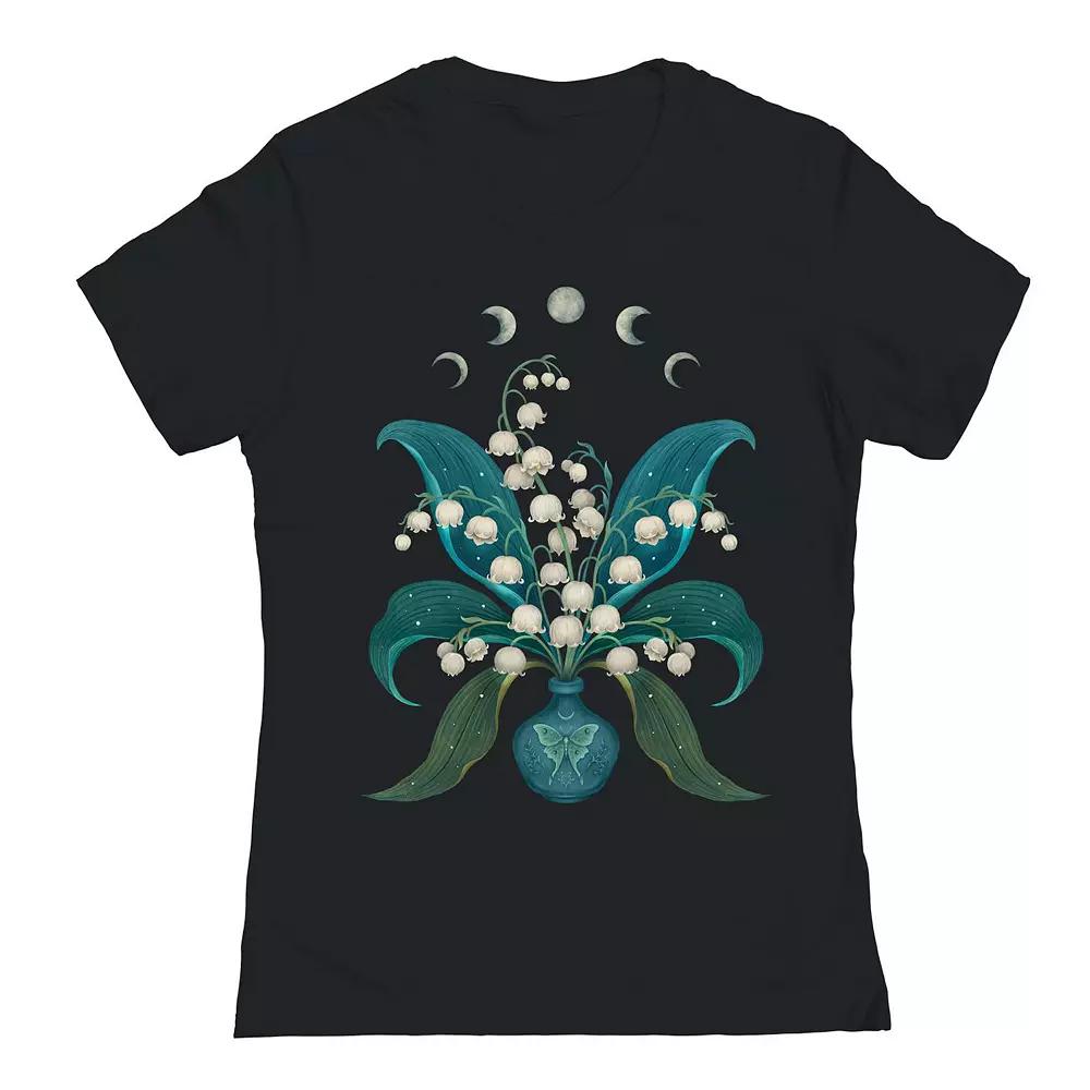 Junior's Lily Of The Valley Graphic Tee, Girl's, Size: XXL, Black Product Image