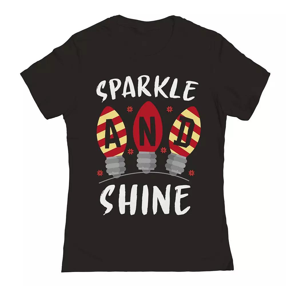 Junior's Christmas Sparkle Shine Graphic Tee, Women's,  Product Image