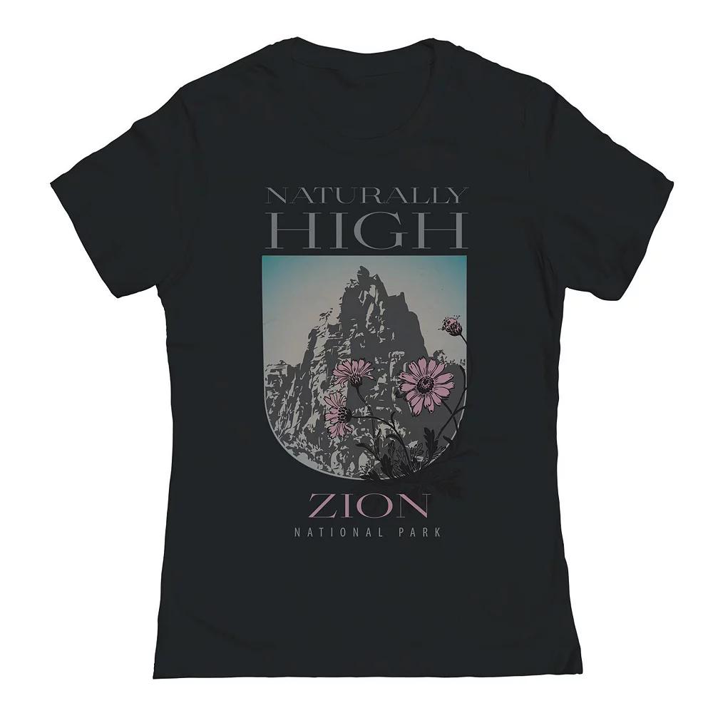 Junior's Naturally High Graphic Tee, Girl's, Size: Small, Black Product Image