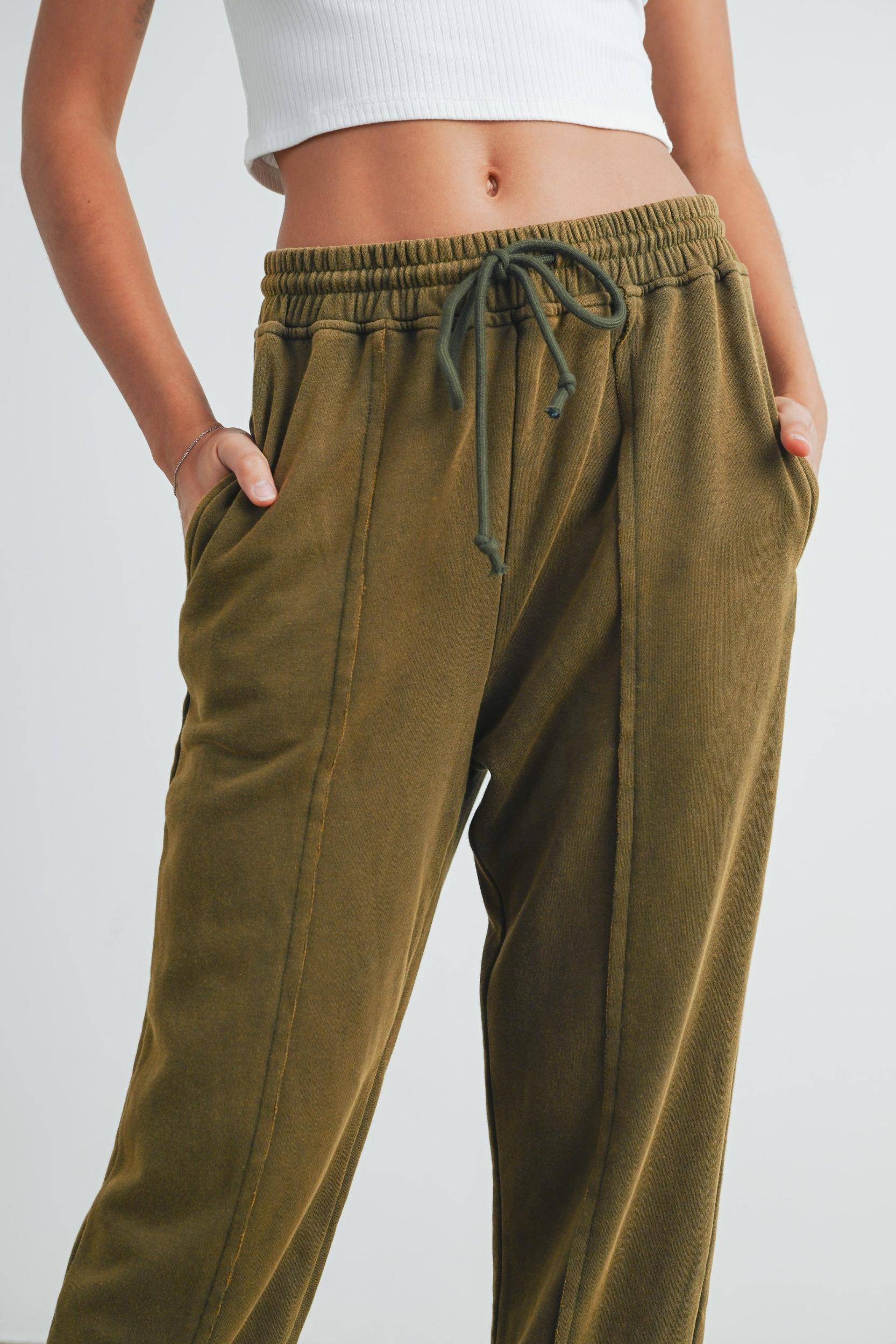 Washed Drawstring Jogger Pants Product Image