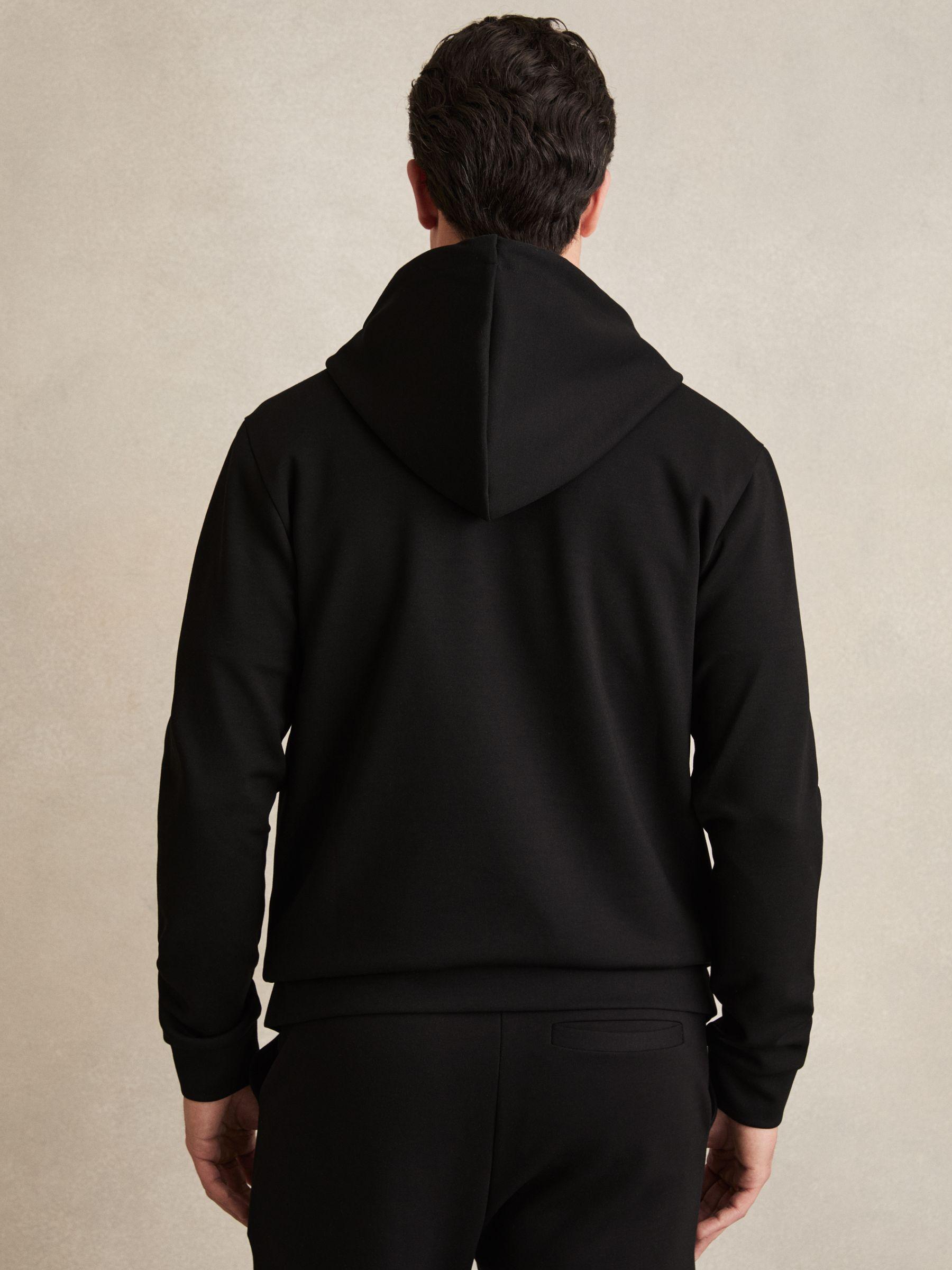 Interlock Zip-Through Hoodie in Black Product Image