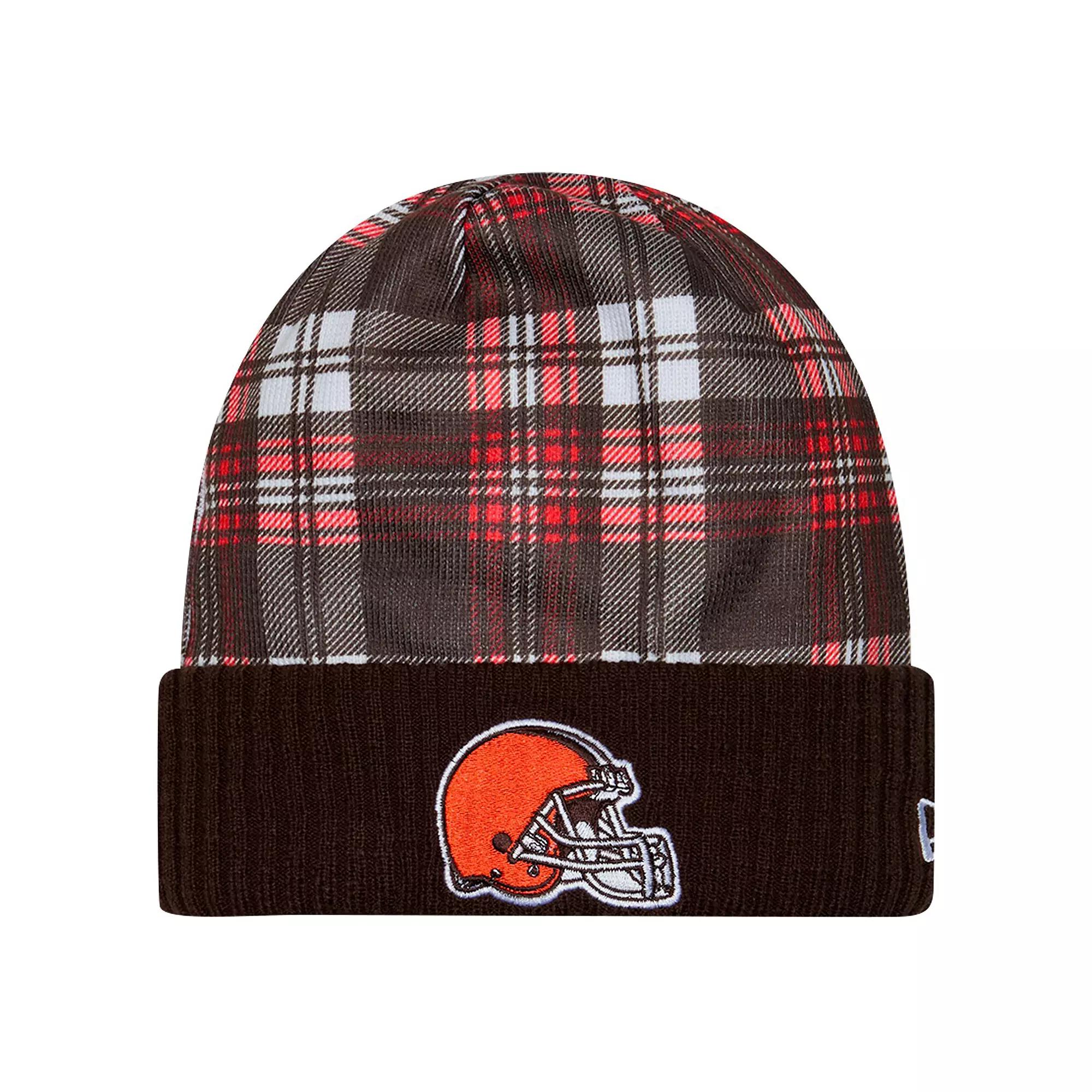 Men's New Era  Brown Cleveland Browns Sideline Statement Cuffed Knit Hat Product Image