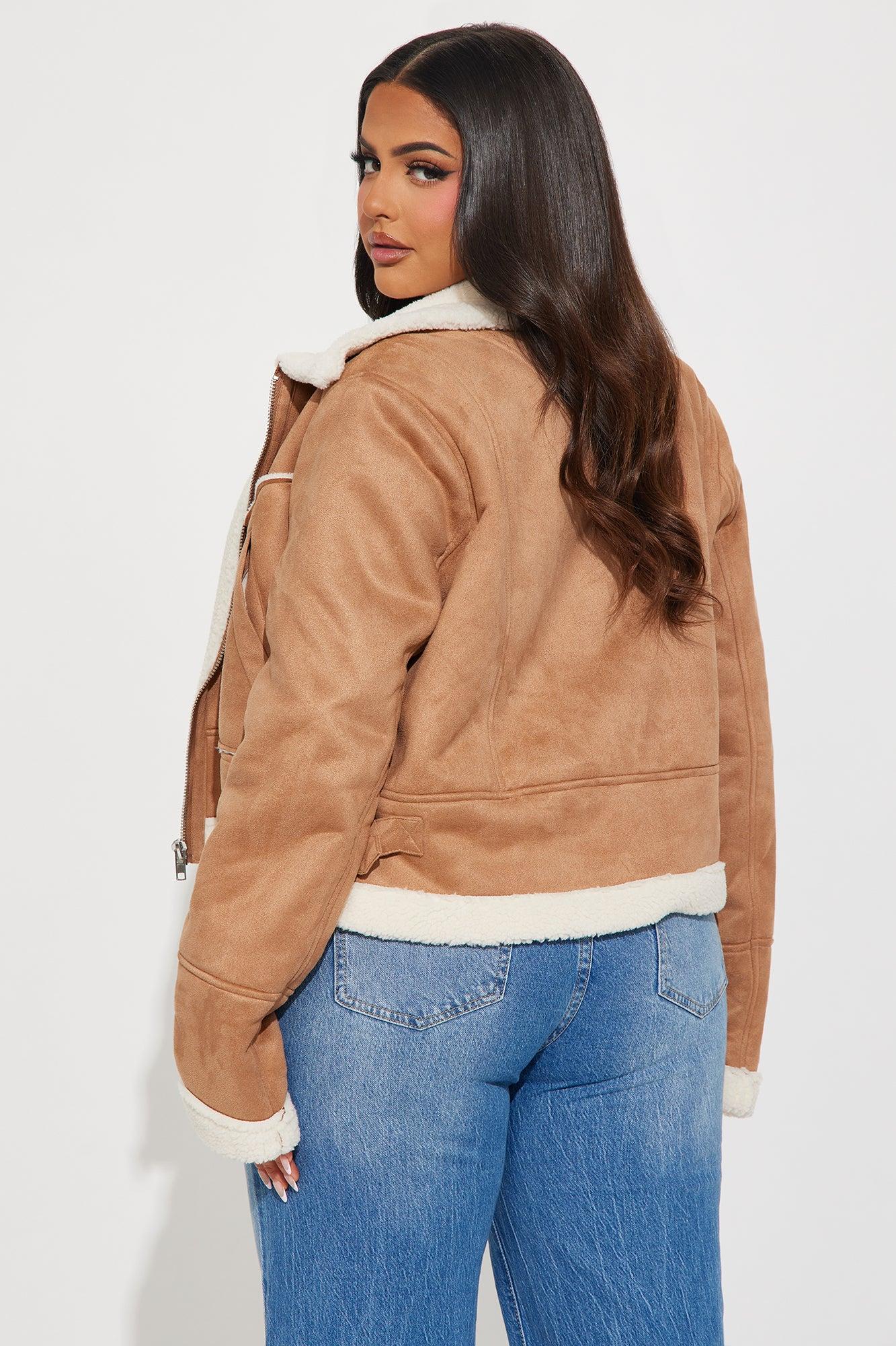 Look My Way Shearling Jacket - Khaki Female Product Image