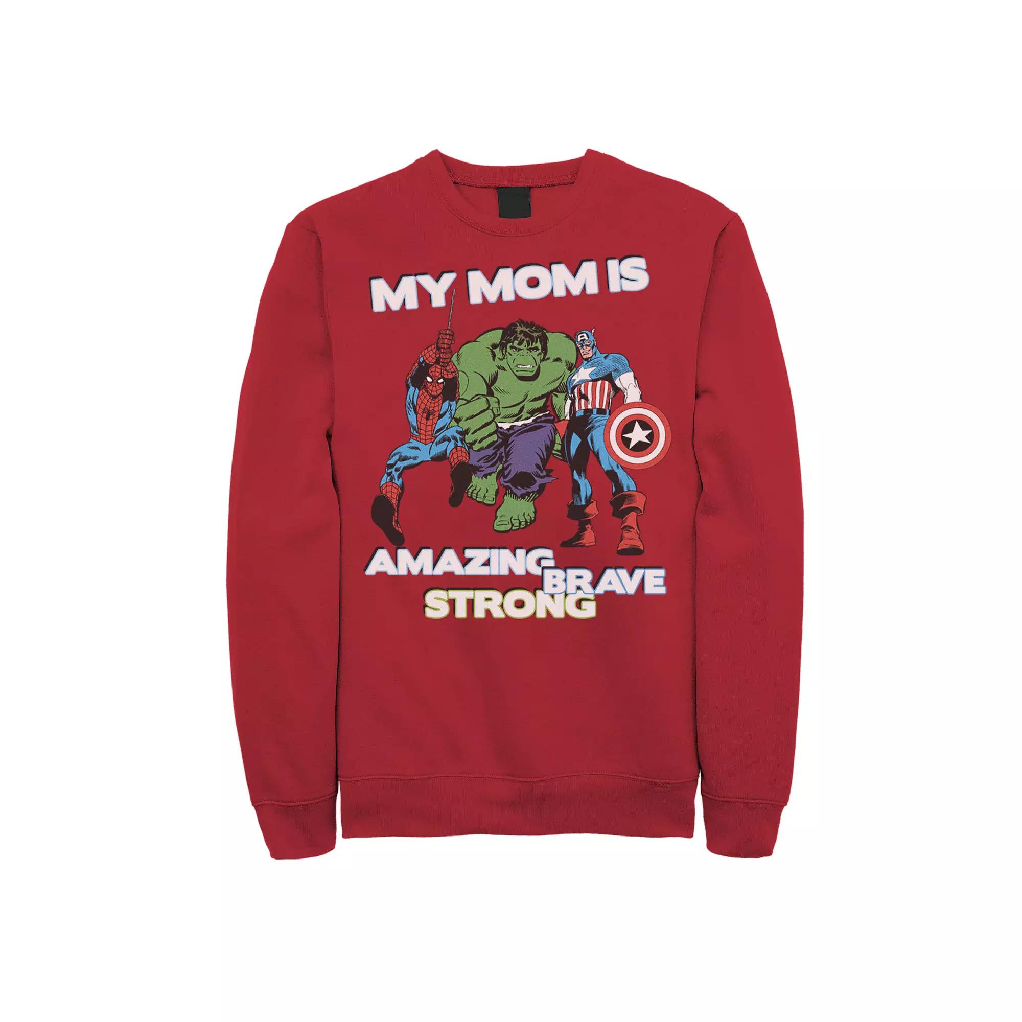 Men's Marvel Avengers My Mom Is Amazing Brave Strong Sweatshirt,  Product Image