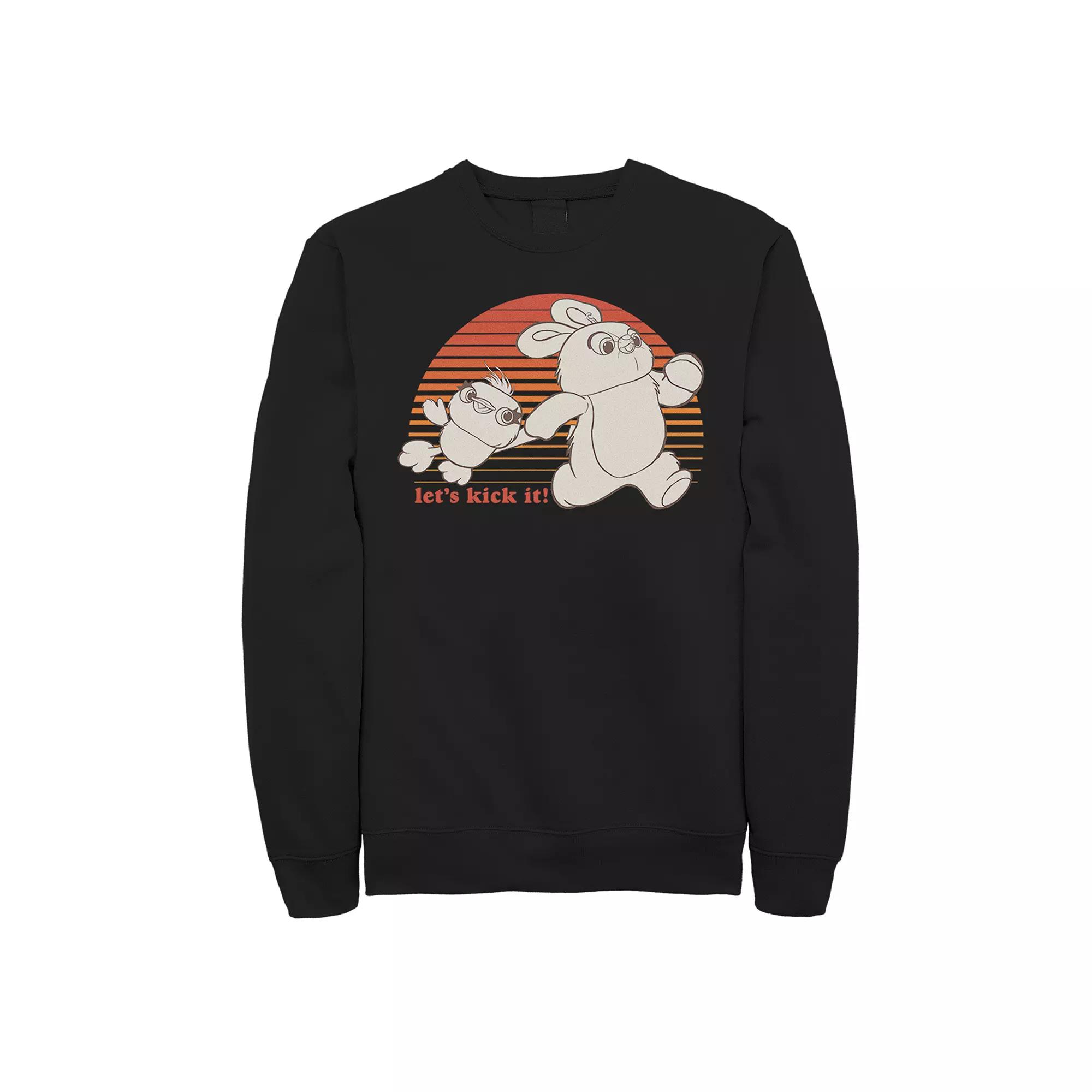 Juniors' Disney Pixar Toy Story 4 Juniors' Ducky & Bunny "Lets Kick It" Sweatshirt, Girl's,  Product Image