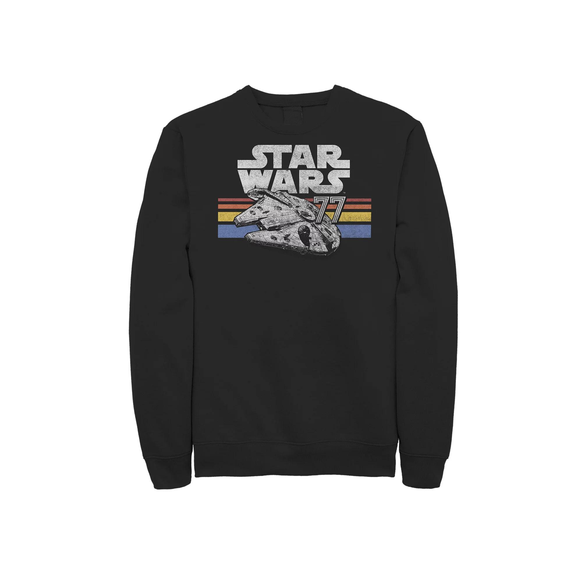 Big & Tall Star Wars Millennium Falcon 77 Retro Lines Logo Sweatshirt, Men's,  Product Image