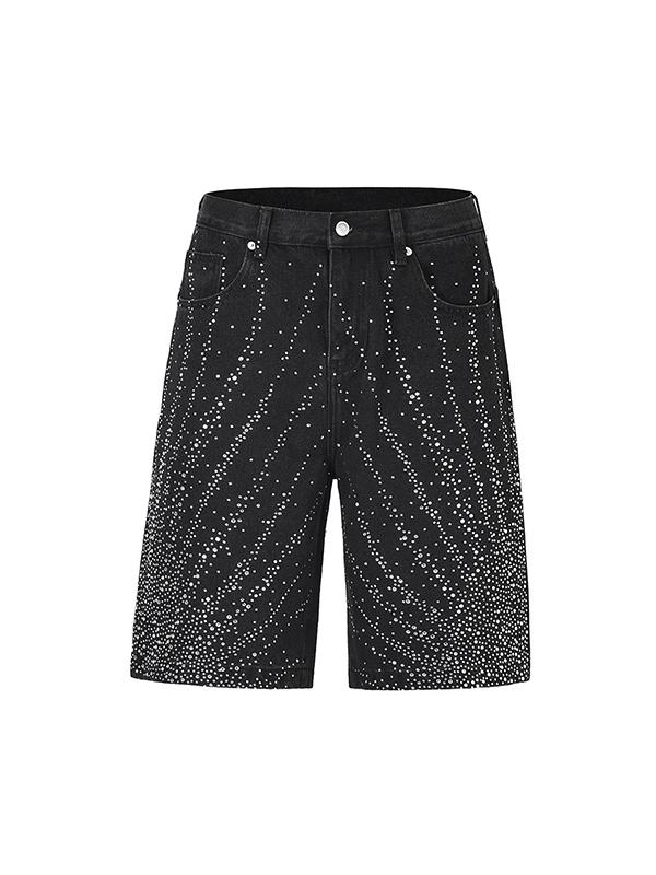 Rhinestone Denim Shorts Product Image