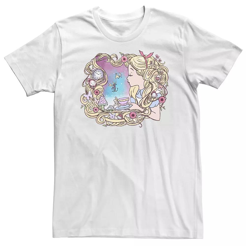 Big & Tall Disney Alice In Wonderland Alice Dream Paint Tee, Men's, Size: 5XL, White Product Image