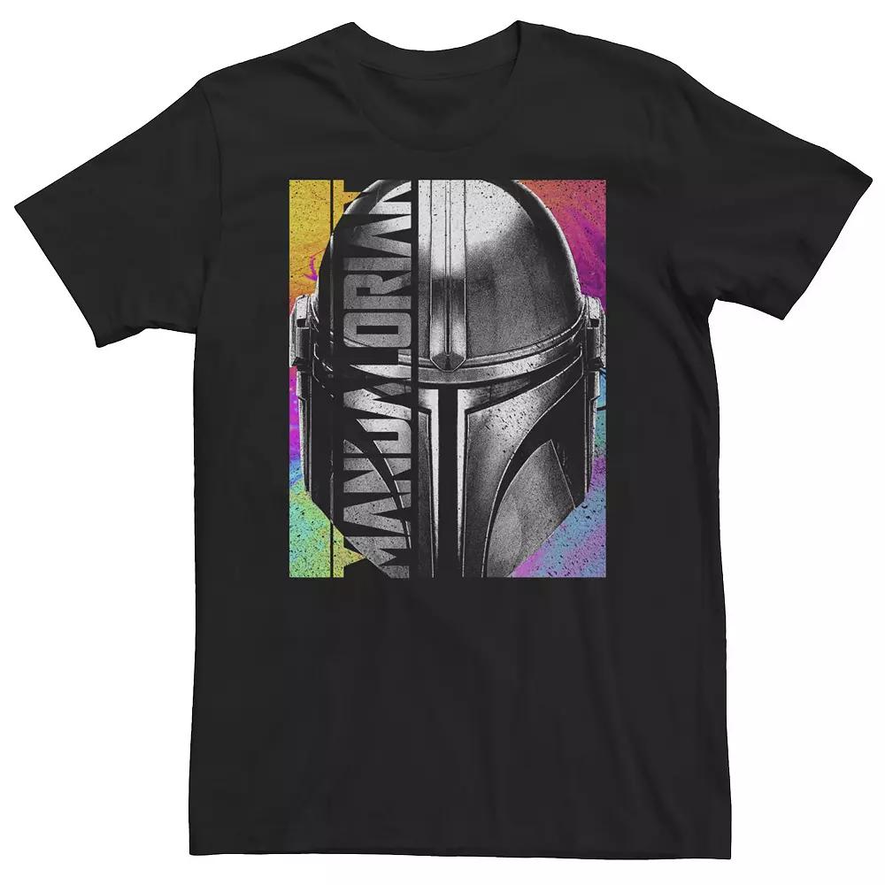 Big & Tall Star Wars: The Mandalorian Mando Helmet and Title Logo Tee, Men's,  Product Image