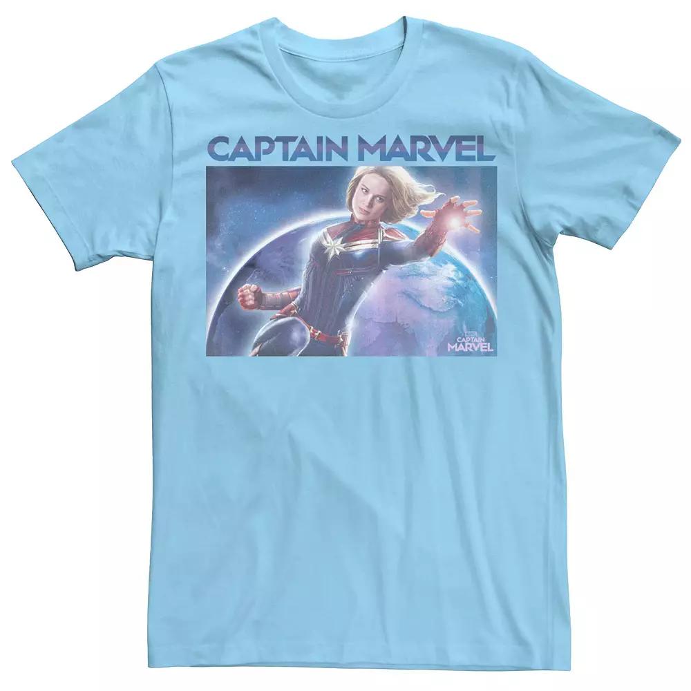 Men's Captain Marvel World Space Poster Tee,  Product Image