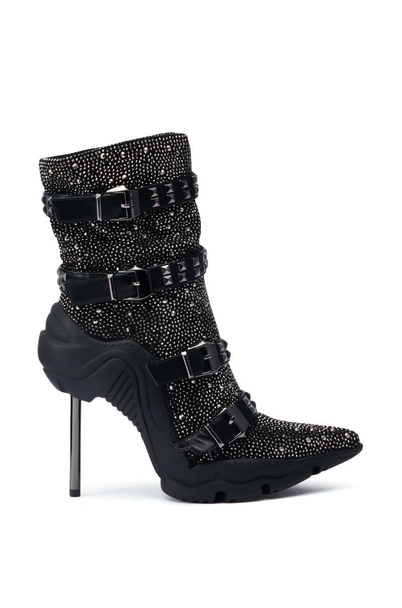 AZALEA WANG EMBELLISHED BOOTIE IN BLACK Product Image