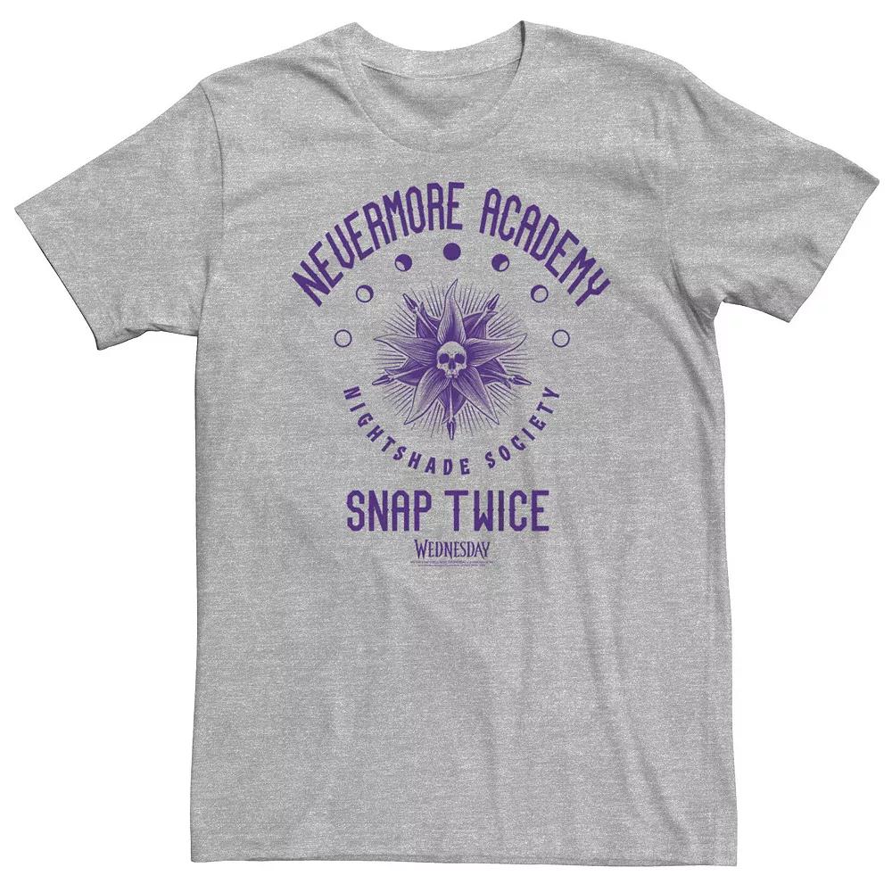 Big & Tall Wednesday Nevermore Academy Snap Twice Logo Tee, Men's,  Product Image