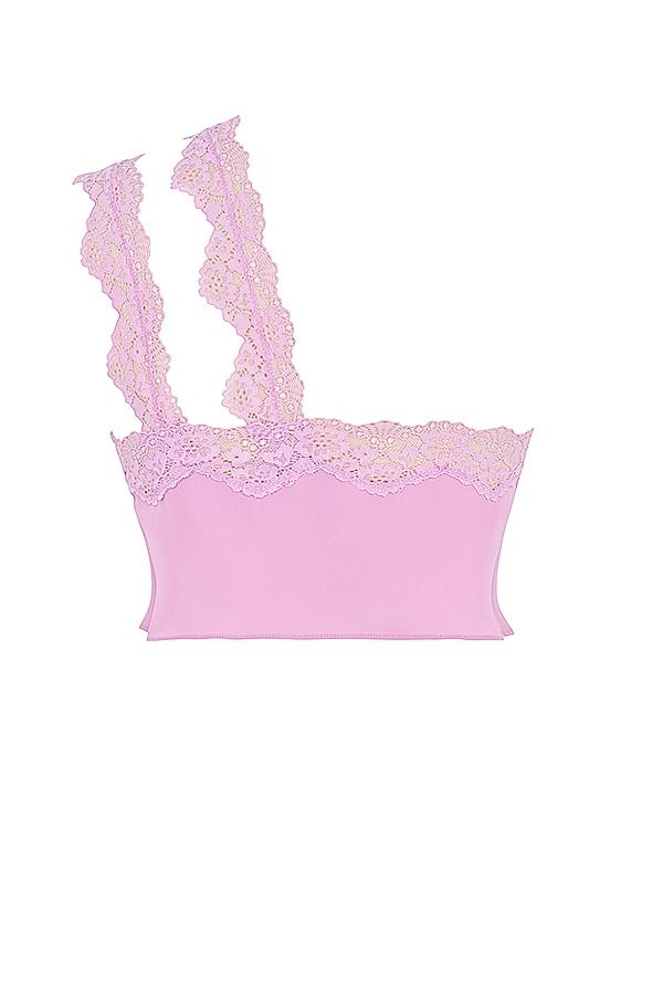 Lorena  pink floaty cropped top Product Image