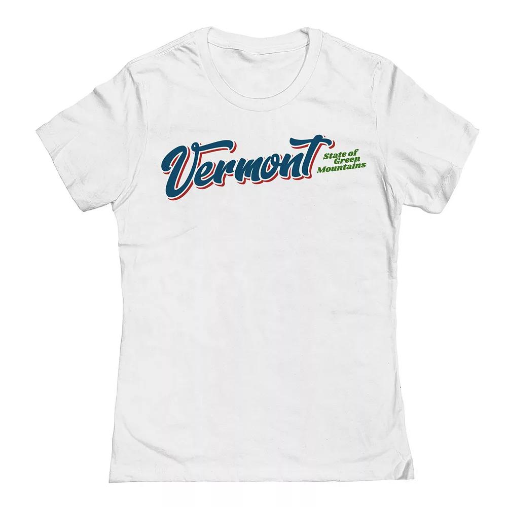 Junior's Vermont Womens Graphic Tee, Girl's, Size: Large, White Product Image