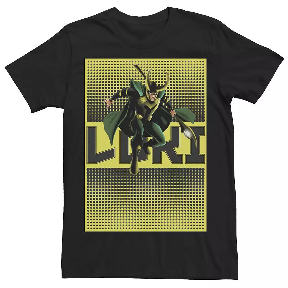 Men's Marvel Loki Halftone Pop Art Poster Graphic Tee, Size: XXL, Black Product Image