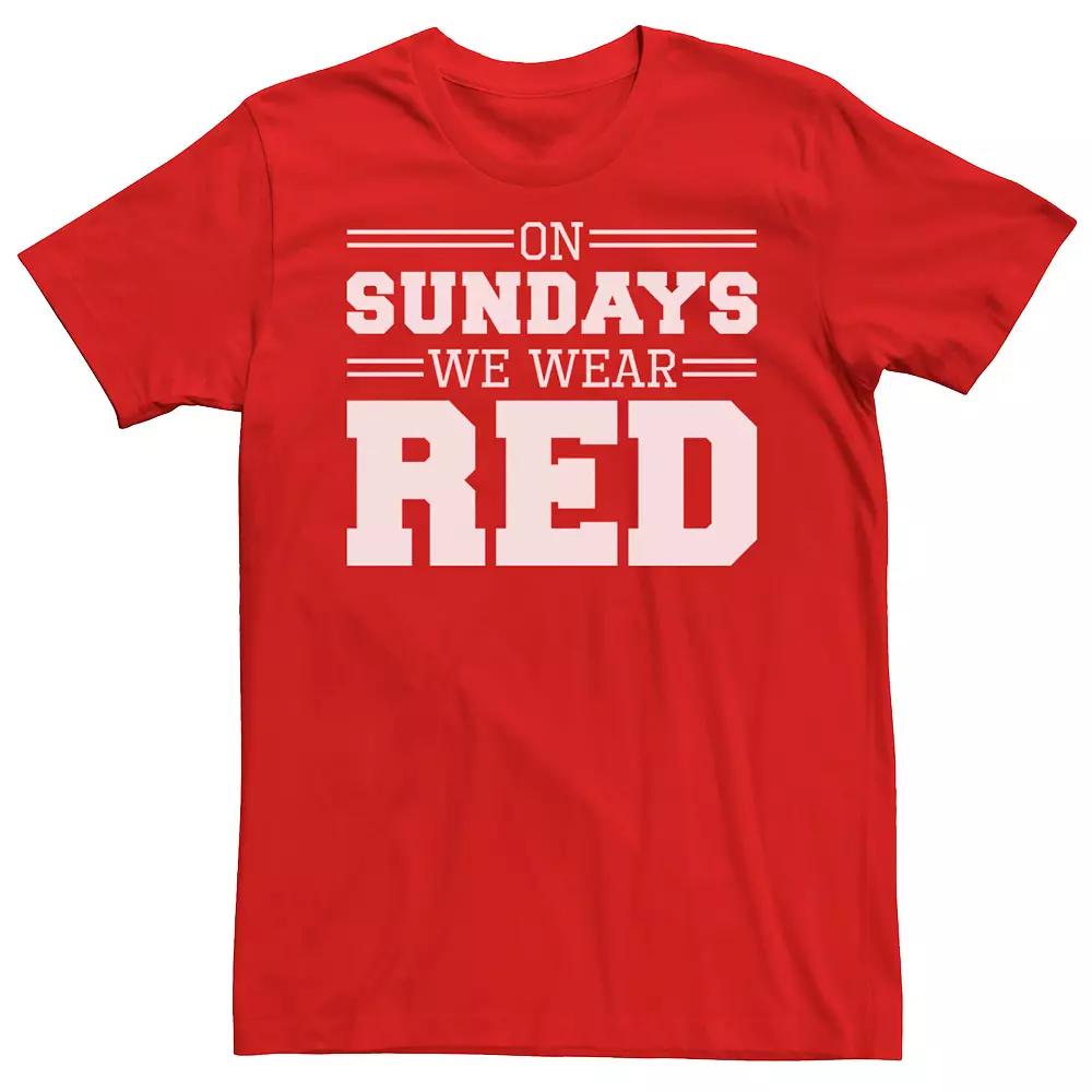 Men's On Sundays We Wear Red Graphic Tee,  Product Image