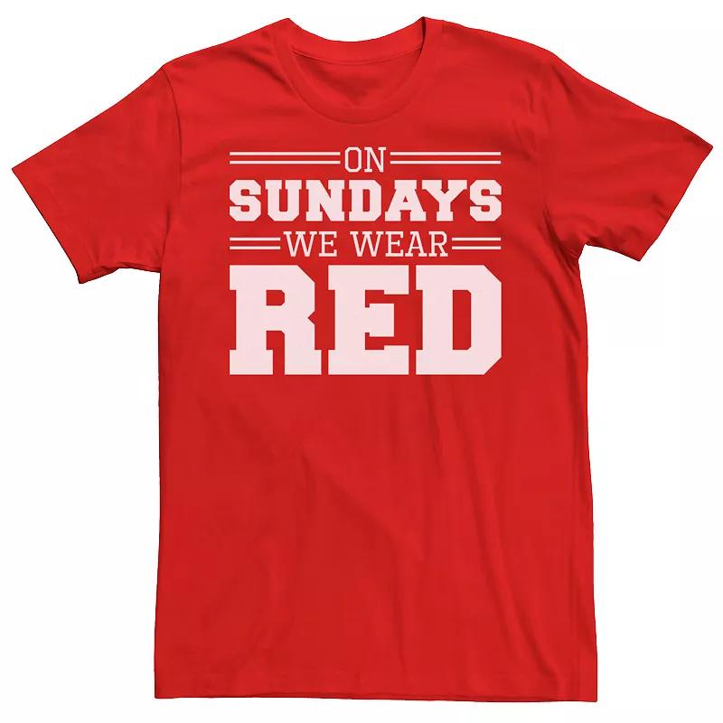Men's On Sundays We Wear Red Graphic Tee,  Product Image