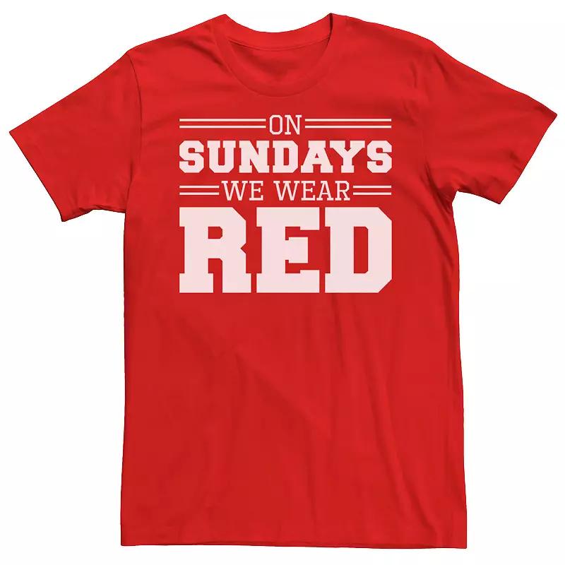 Men's On Sundays We Wear Red Graphic Tee,  Product Image