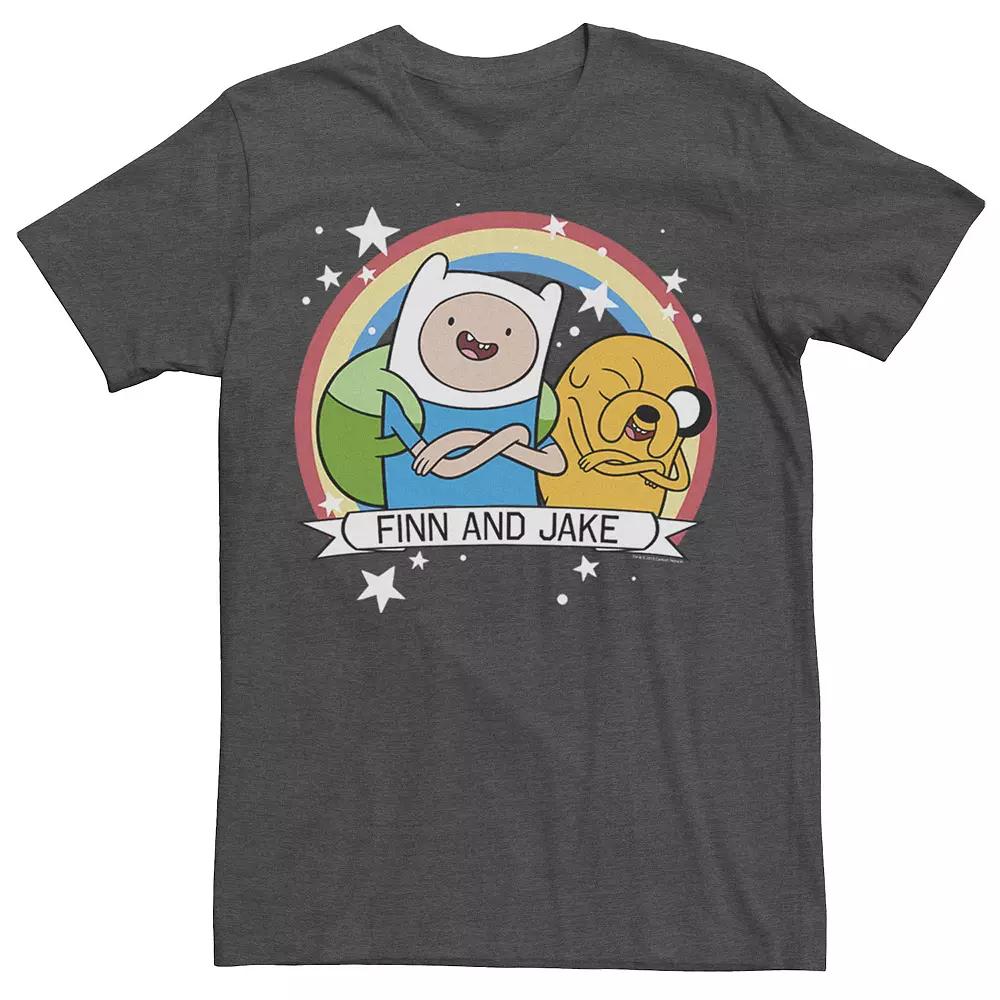 Men's CN Adventure Time Finn & Jake Rainbow Banner Tee,  Product Image