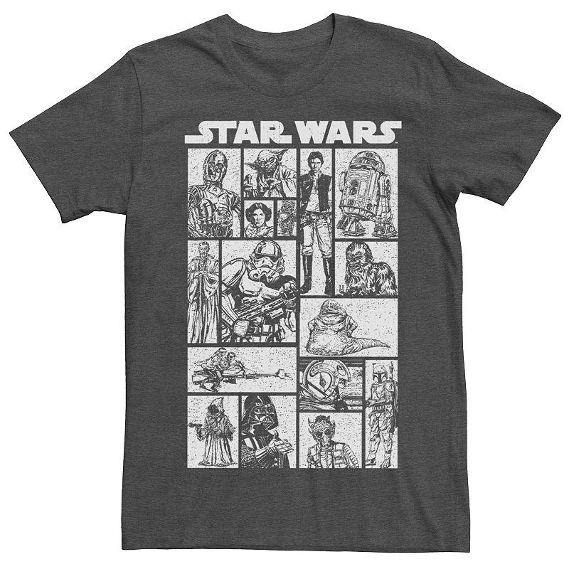Men's Star Wars Character Sketch Panels Short Sleeve Tee,  Product Image