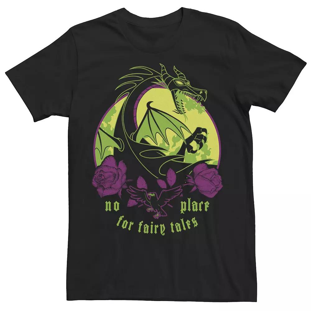 Disney's Villains Maleficent Men's Dragon No Place For Fairy Tales Tee, Size: Large, Black Product Image