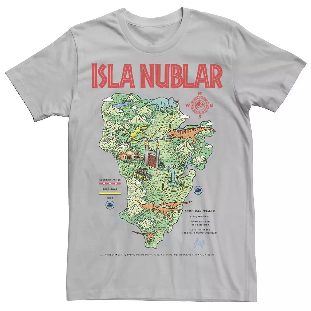 Men's Jurassic Park Islas Nublar Landmark Map Tee,  Product Image