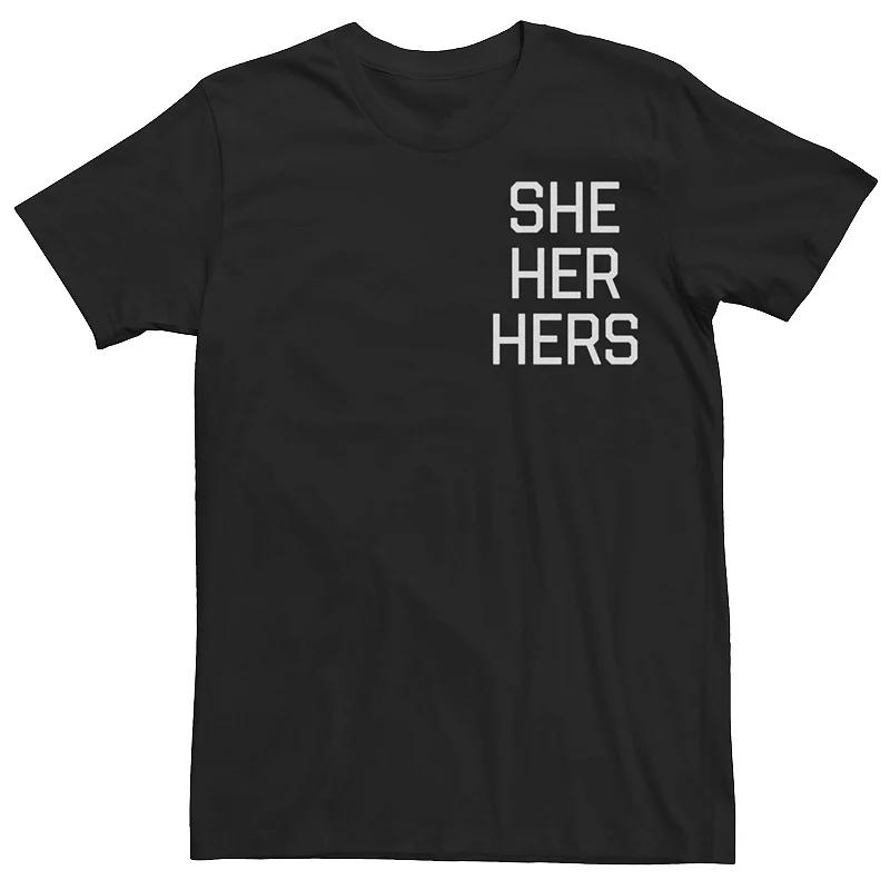 Adult She Her Pride Text Tee, Men's, Size: Medium, Black Product Image