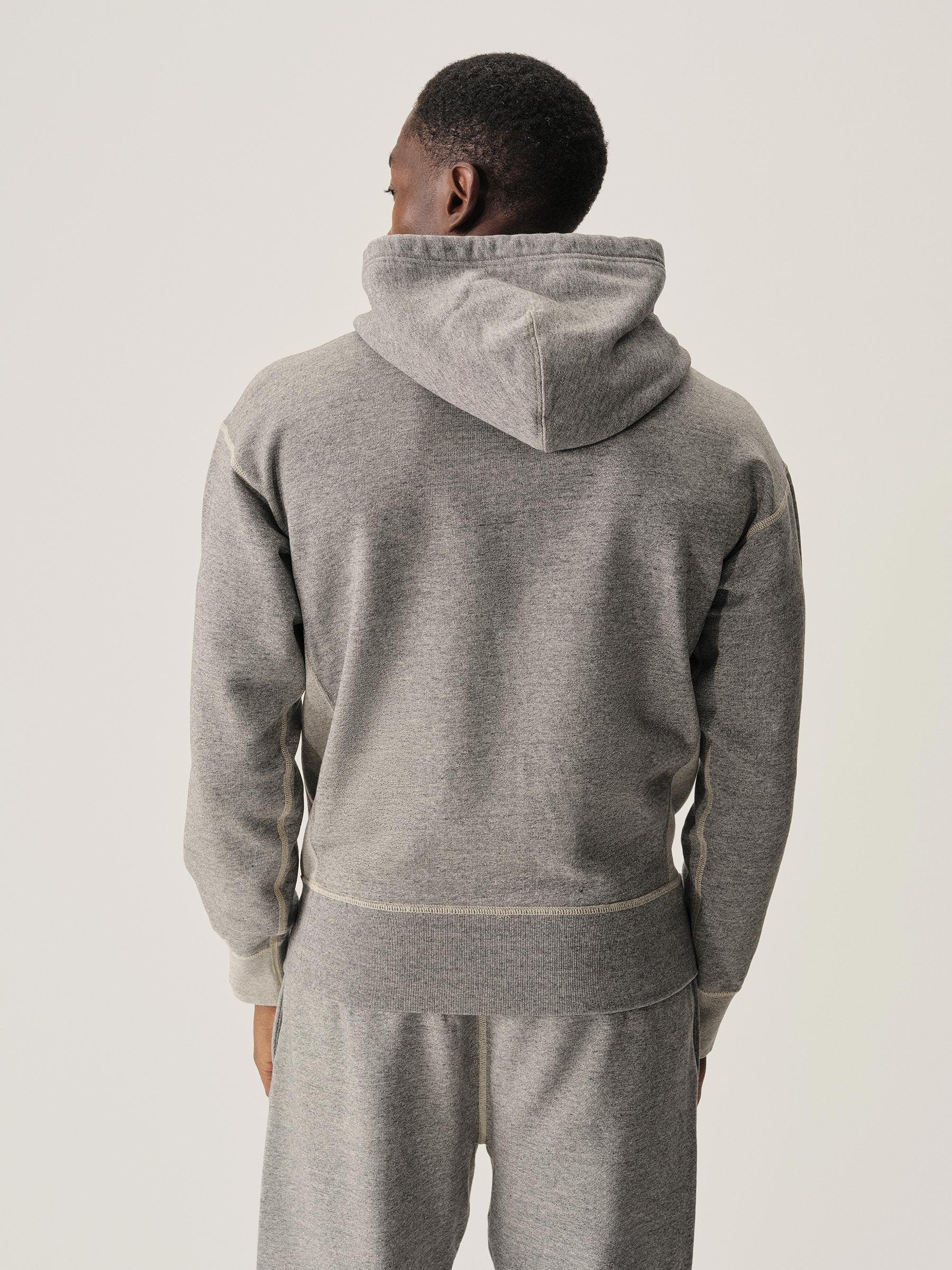 Two Tone Heather Grey Welterweight Hooded Sweatshirt Product Image