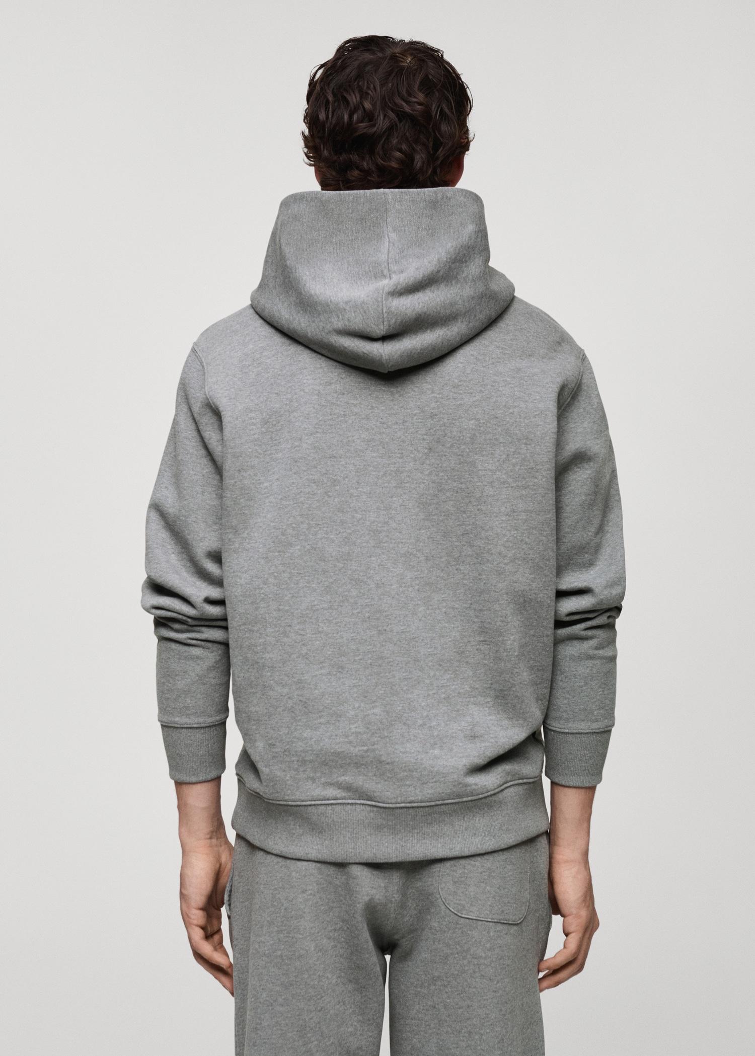 Hoodie cotton sweatshirt - Men | MANGO USA Product Image