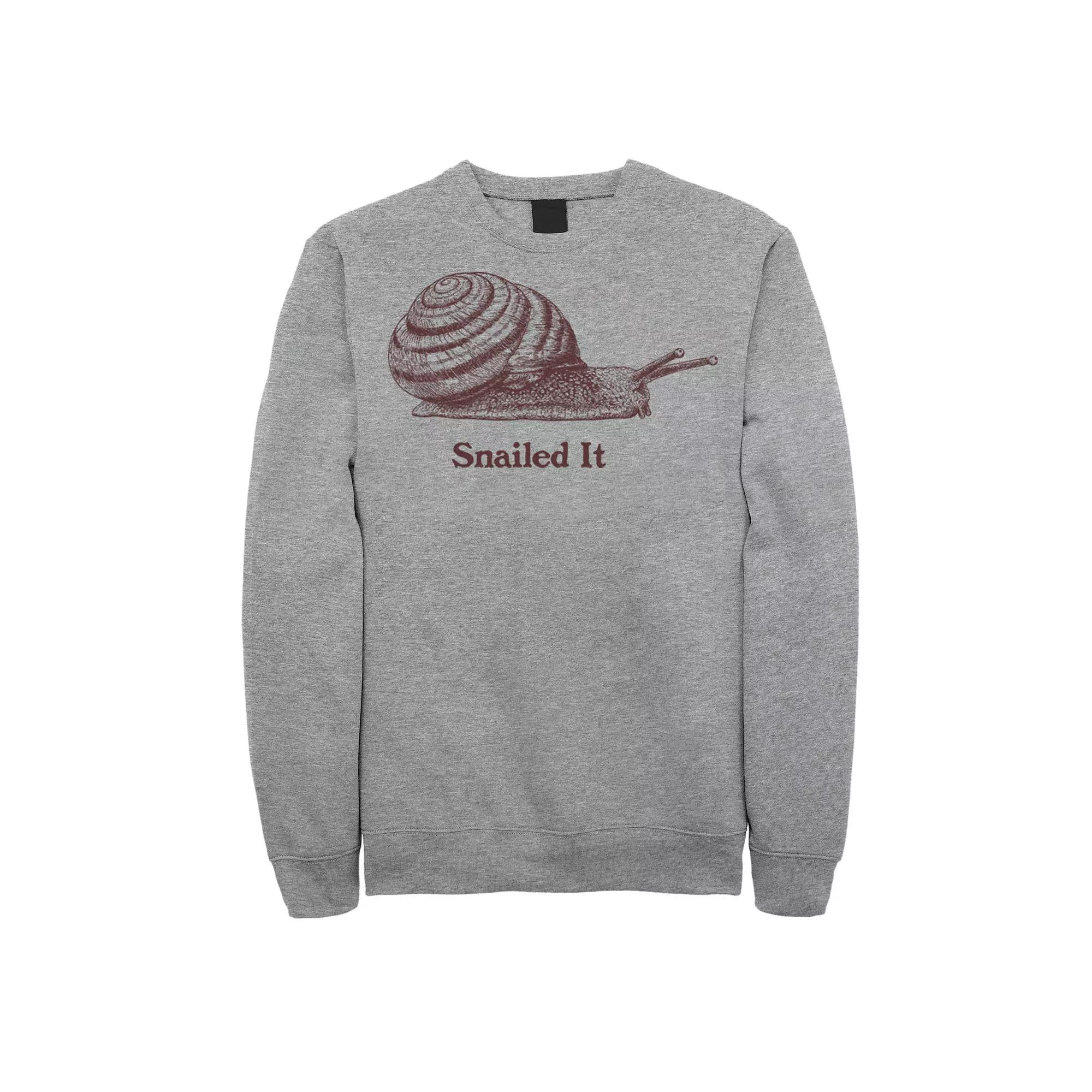 Mens Snailed It Snail Portrait Sweatshirt Athletic Grey Product Image