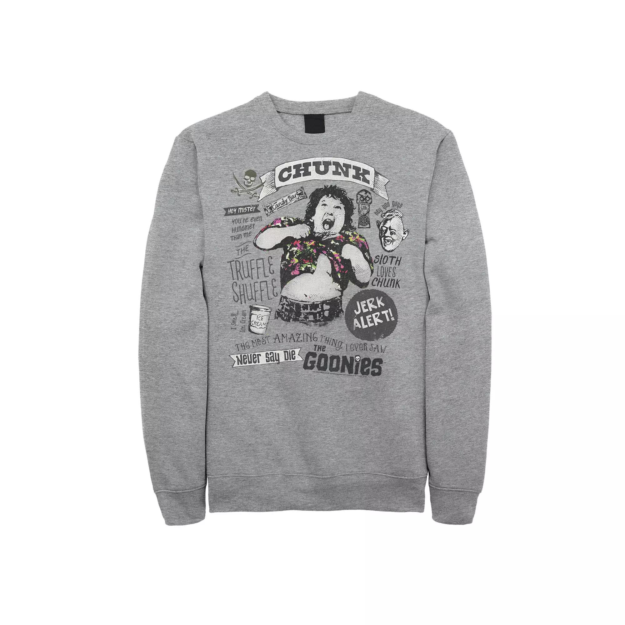 Men's The Goonies Chunk & Sloth Things Text Sweatshirt,  Product Image