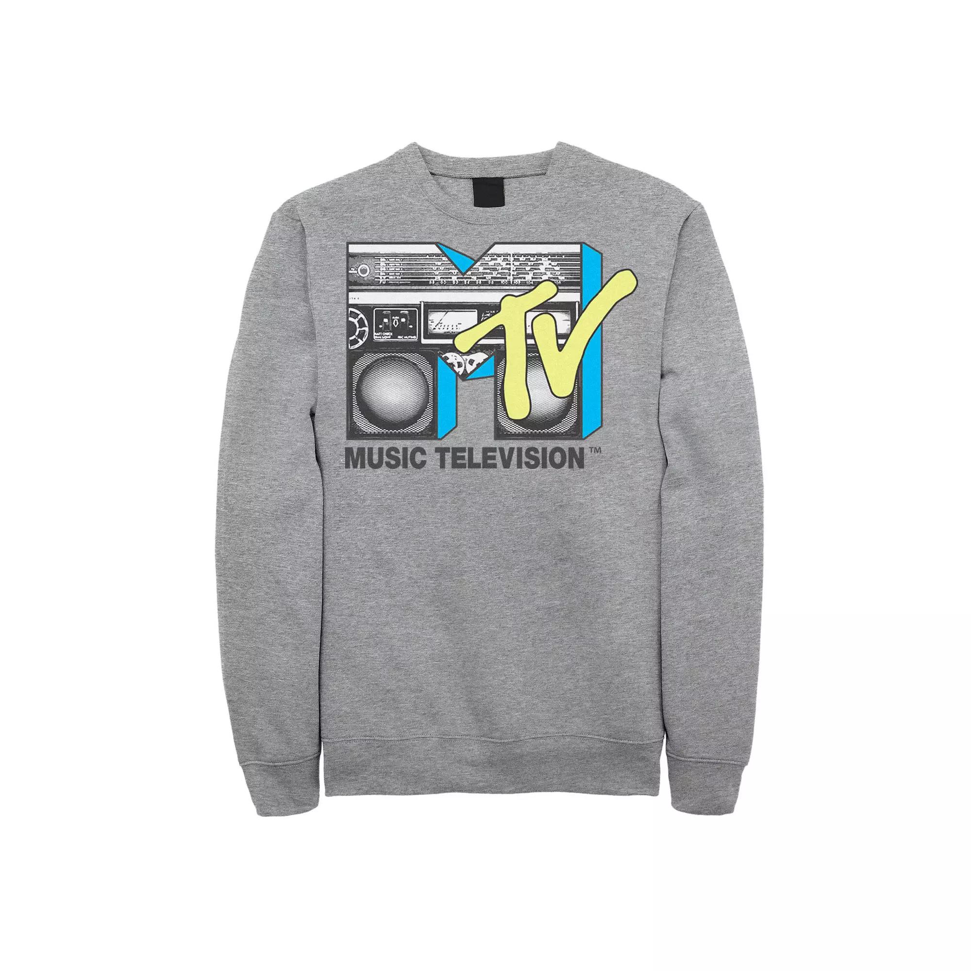 Big & Tall MTV Logo Black And Yellow Boombox Sweatshirt, Men's,  Product Image