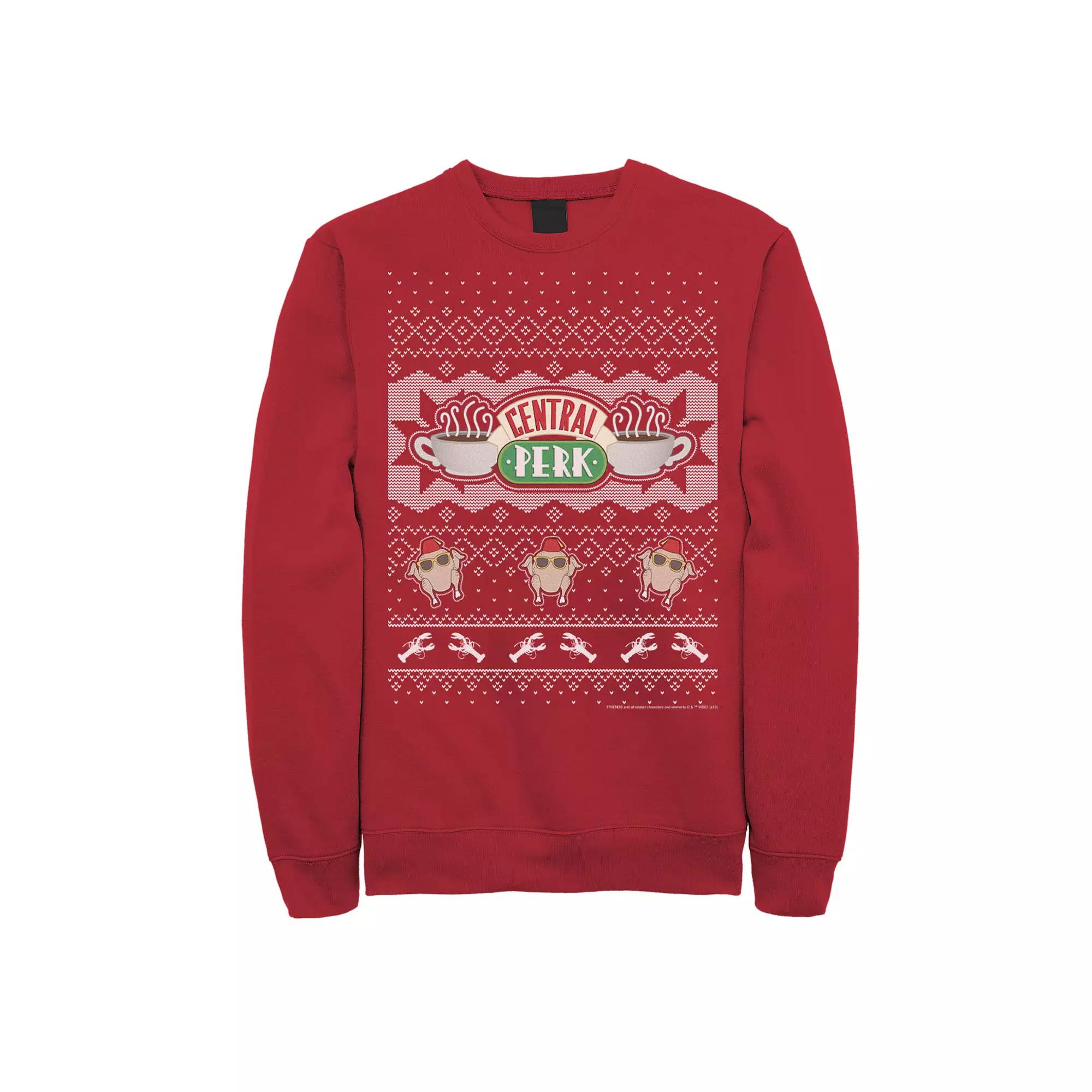 Men's Friends Central Perk Holiday Pattern Sweatshirt,  Product Image