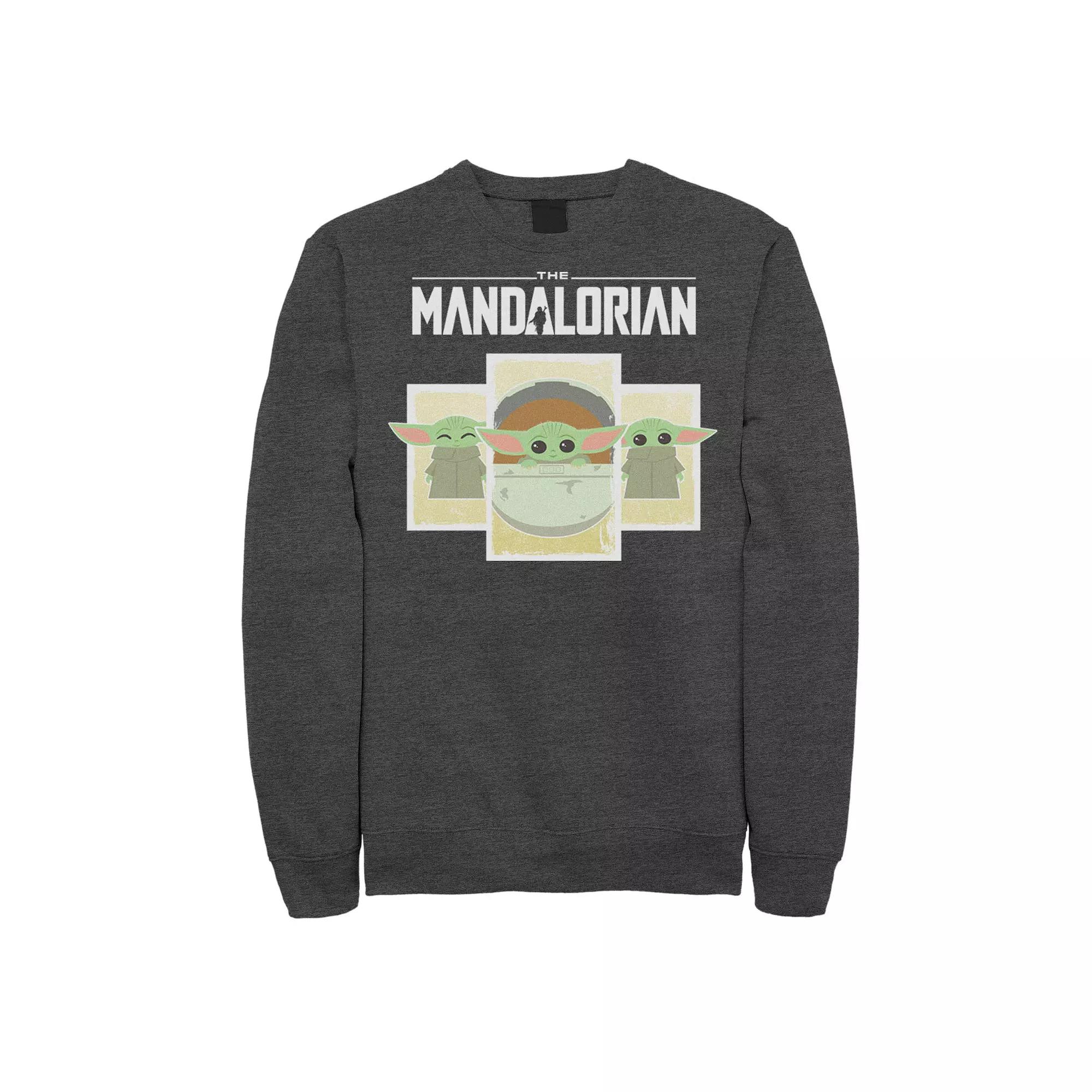 Men's Star Wars The Mandalorian The Child Cartoon Panels Sweatshirt,  Product Image