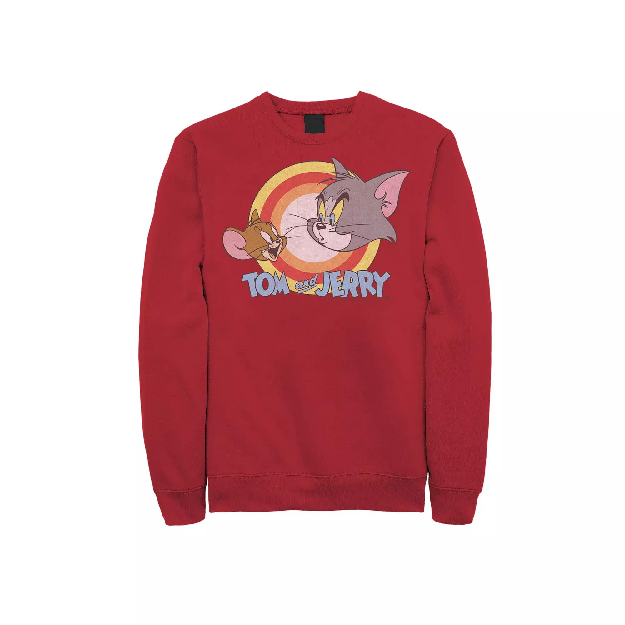 Men's Tom & Jerry Faces And Logo Sweatshirt,  Product Image