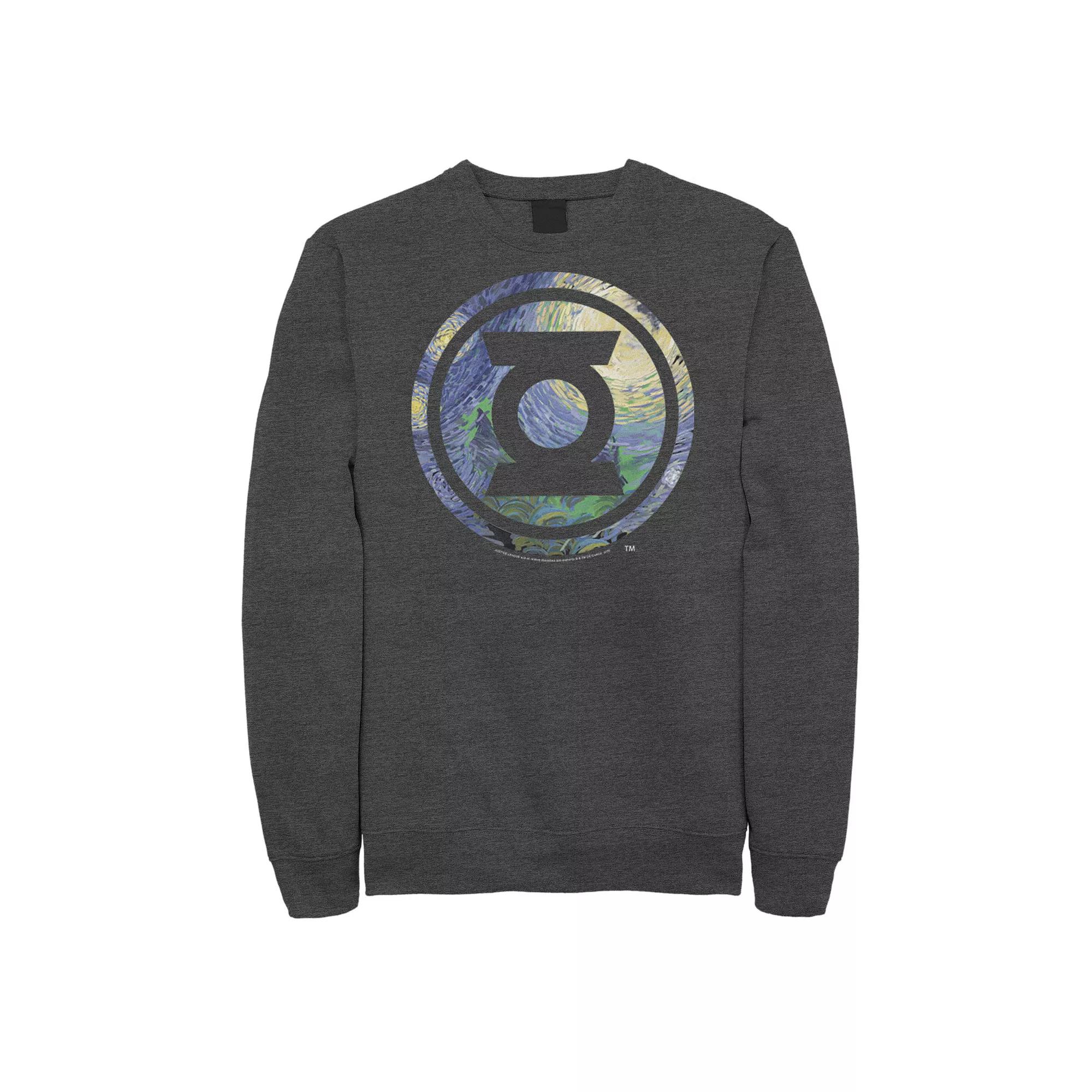 Men's DC Comics Green Lantern Starry Night Logo Fleece Sweatshirt,  Product Image