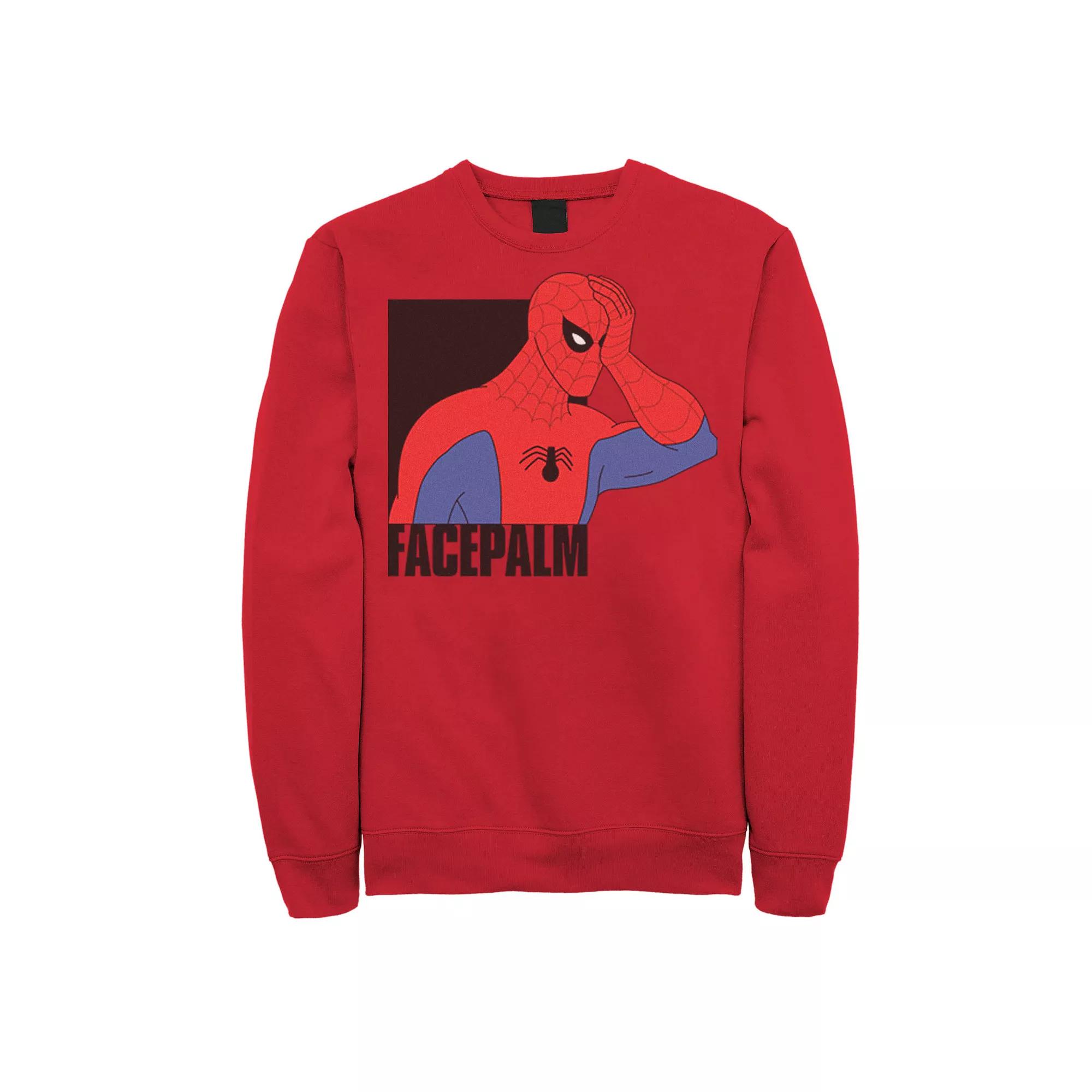 Men's Marvel Spider-Man Facepalm Vintage Portrait Graphic Fleece Pullover,  Product Image