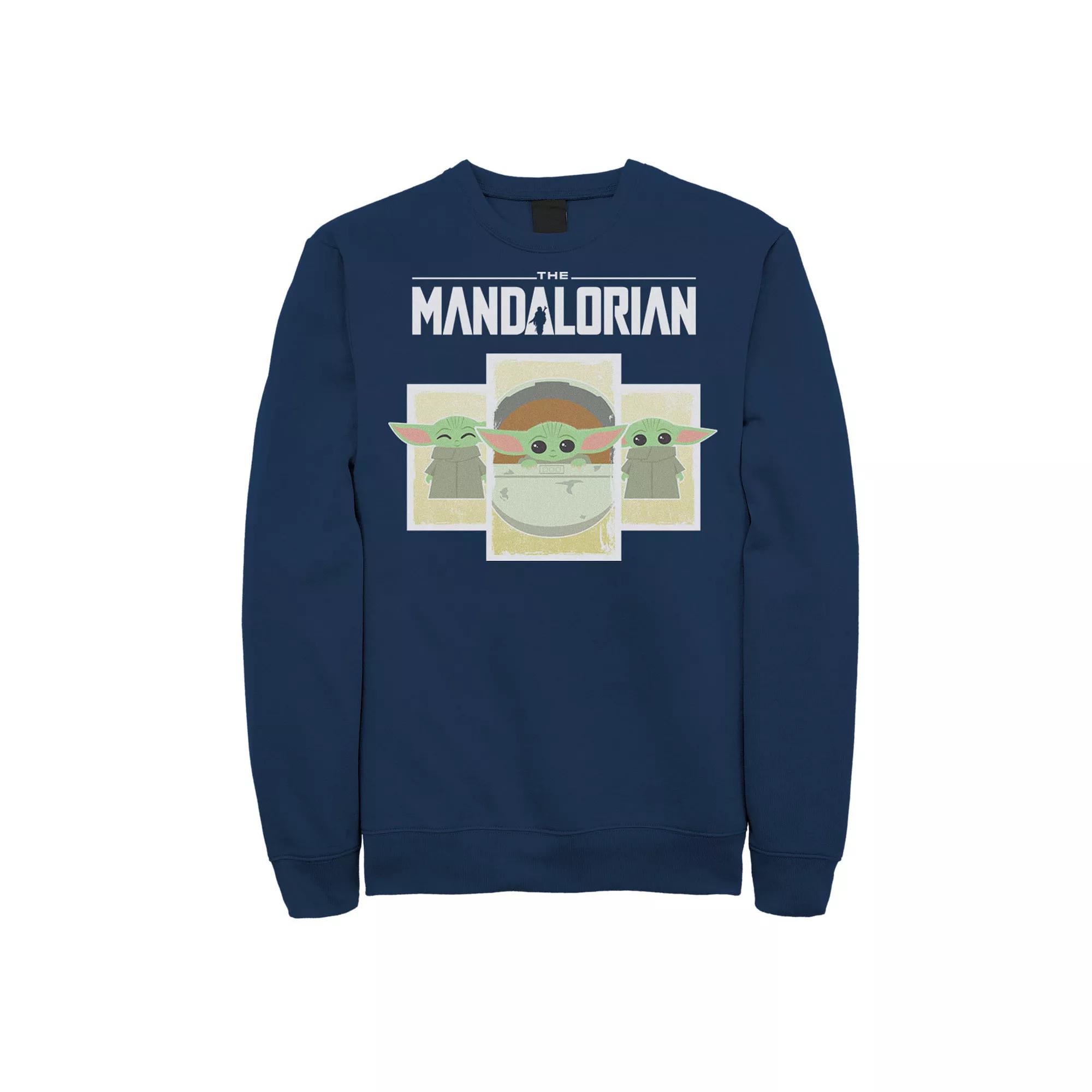 Men's Star Wars The Mandalorian The Child Cartoon Panels Sweatshirt,  Product Image