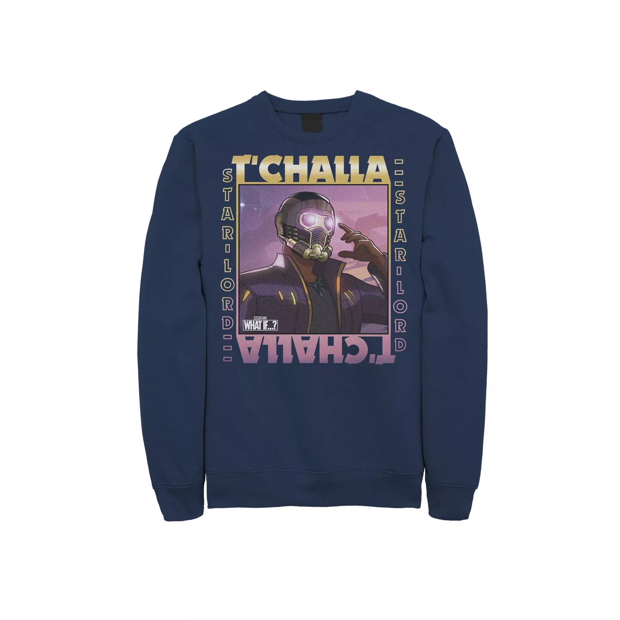 Men's Marvel What If T'Challa Star Lord Poster Sweatshirt,  Product Image