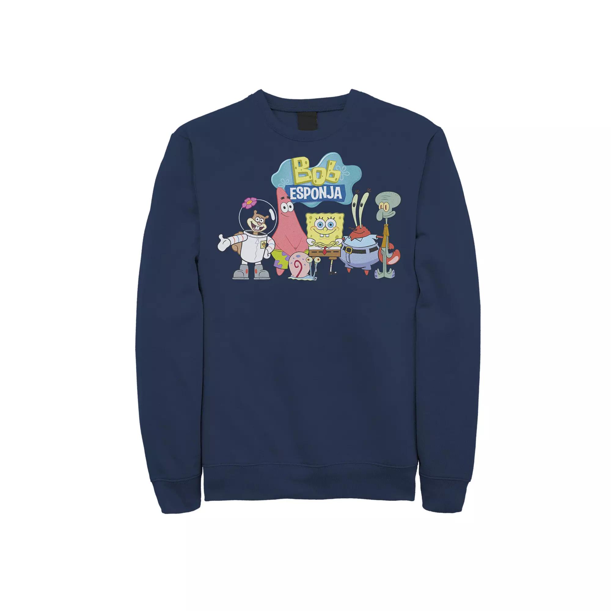 Men's Nickelodeon SpongeBob SquarePants Bob Esponja Happy Group Shot Fleece,  Product Image