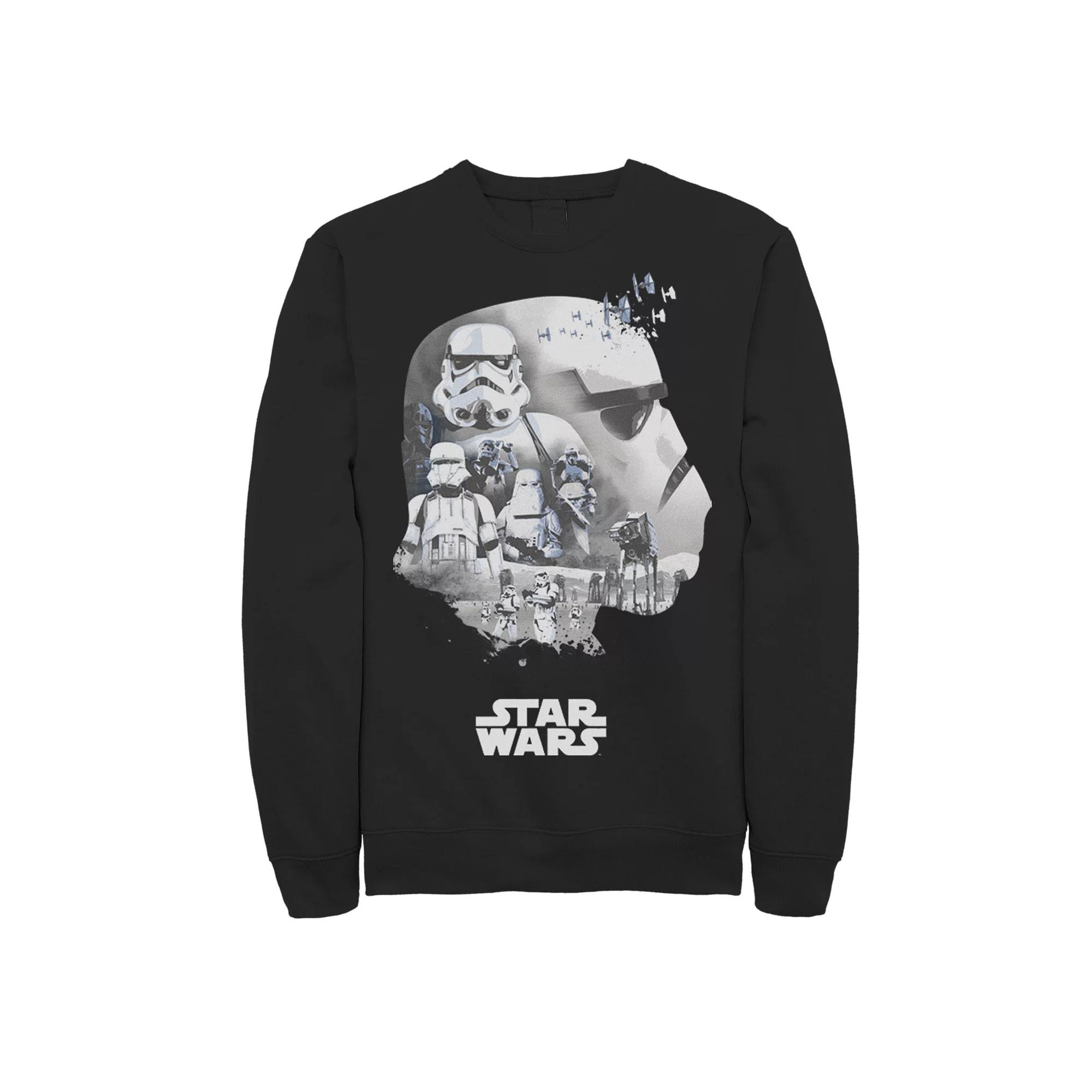 Mens Star Wars Classic Group Shot Striped Poster Sweatshirt Product Image