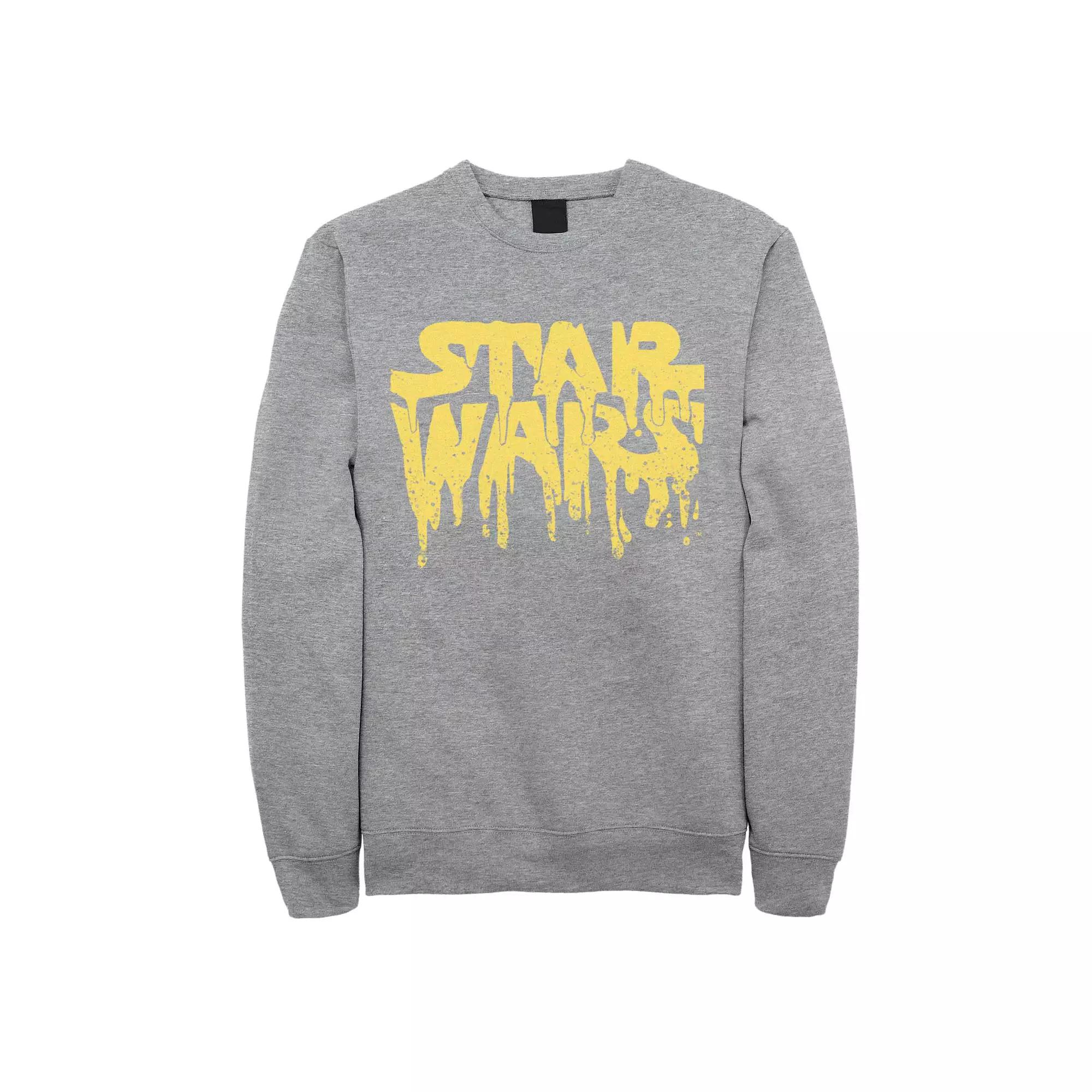 Men's Star Wars Melted Logo Fleece Sweater, Size: Small, Athletic Grey Product Image