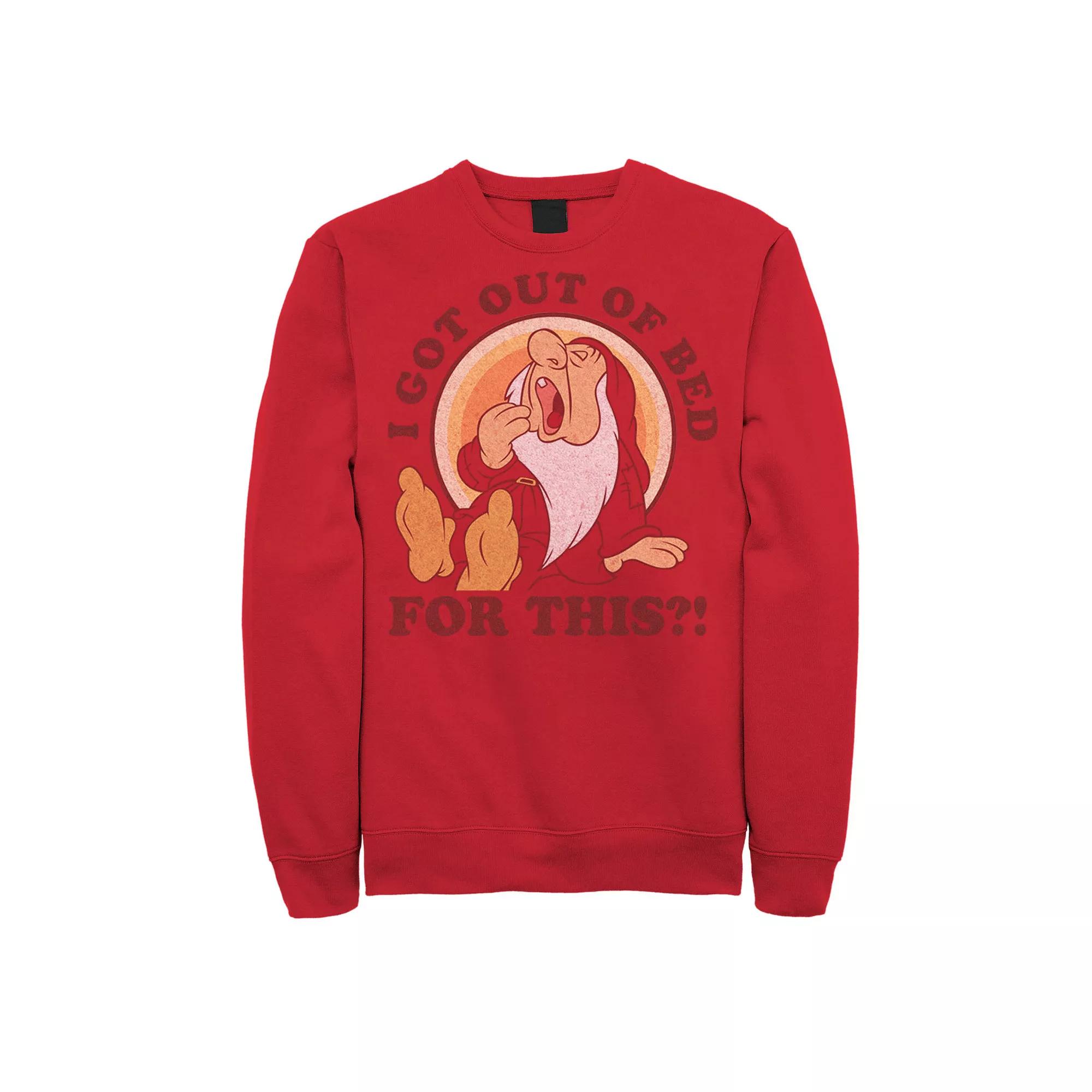 Disney's Snow White Dwarf Men's Sleepy For This Sweatshirt, Size: Small, Red Product Image