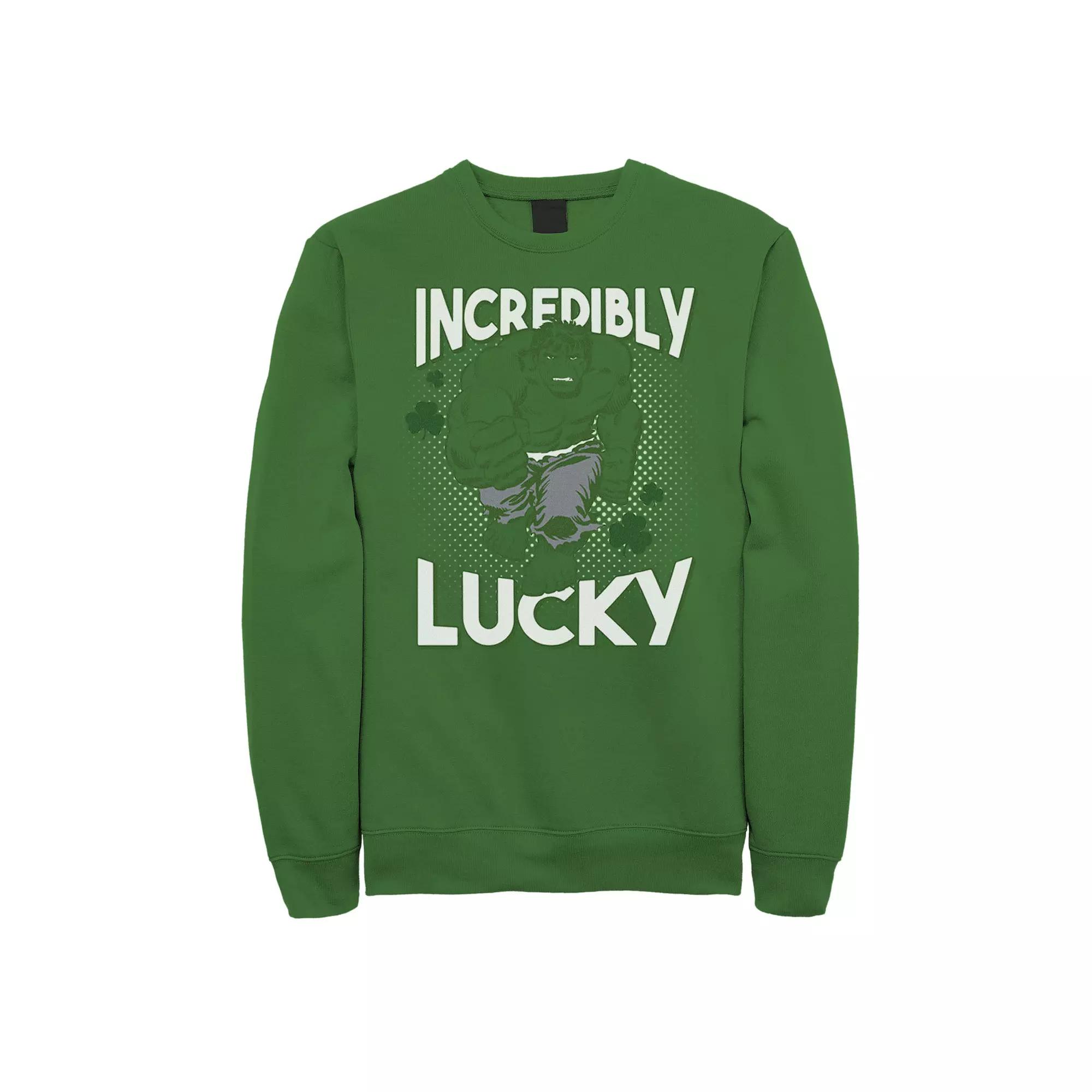 Men's Marvel Hulk Incredibly Lucky St. Patrick's Sweatshirt,  Product Image