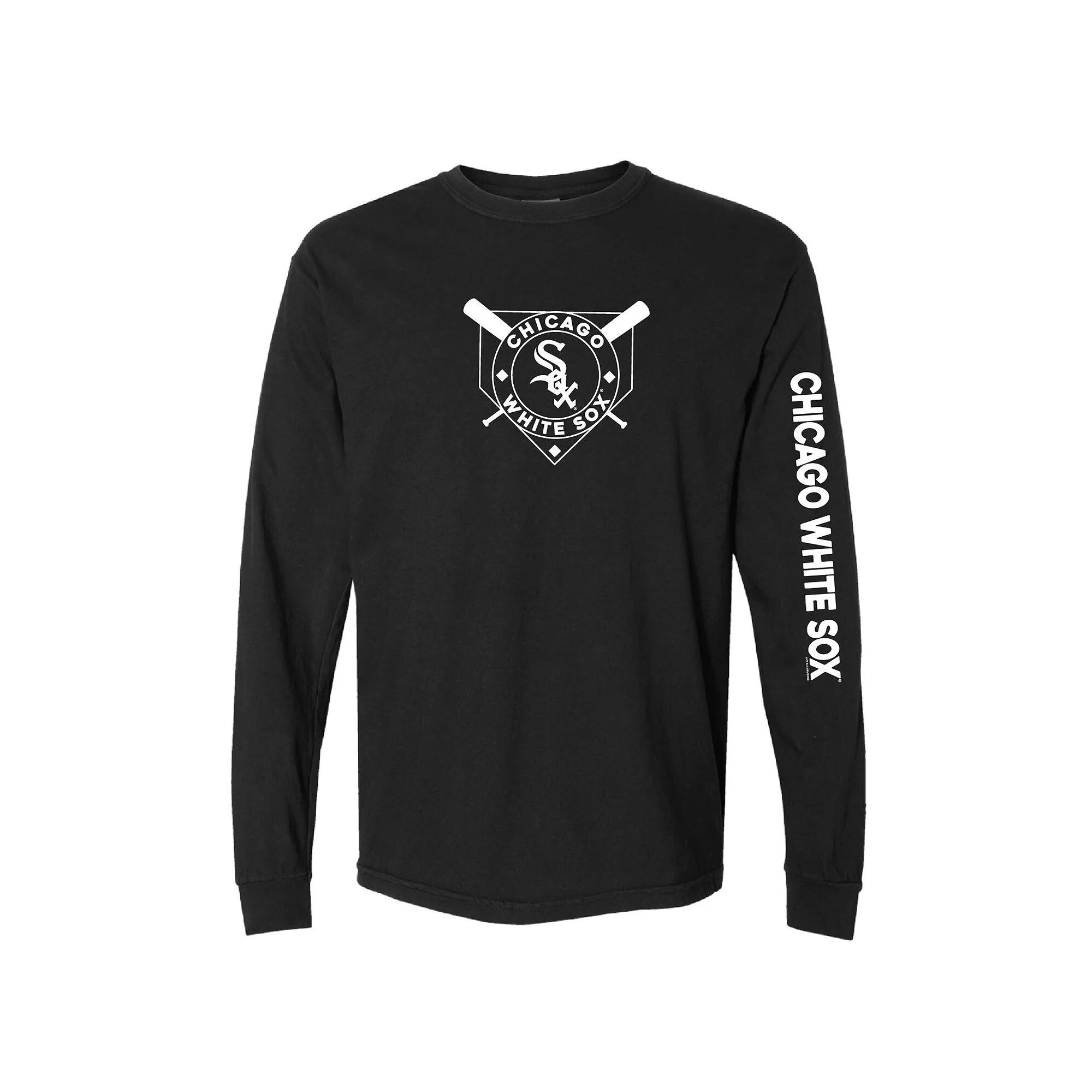 Women's Soft as a Grape Black Chicago White Sox Pigment Dye Long Sleeve T-Shirt,  Product Image