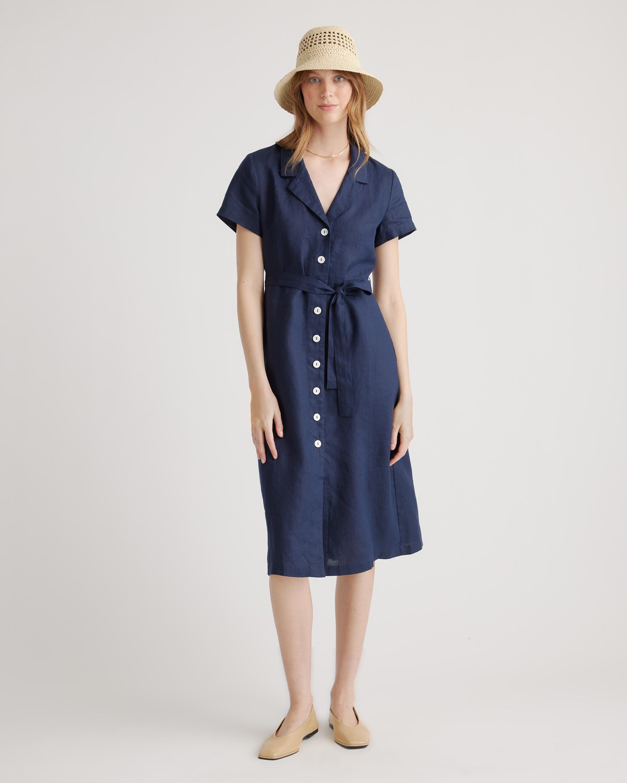 Quince | Women's 100% European Linen Button Front Dress Product Image