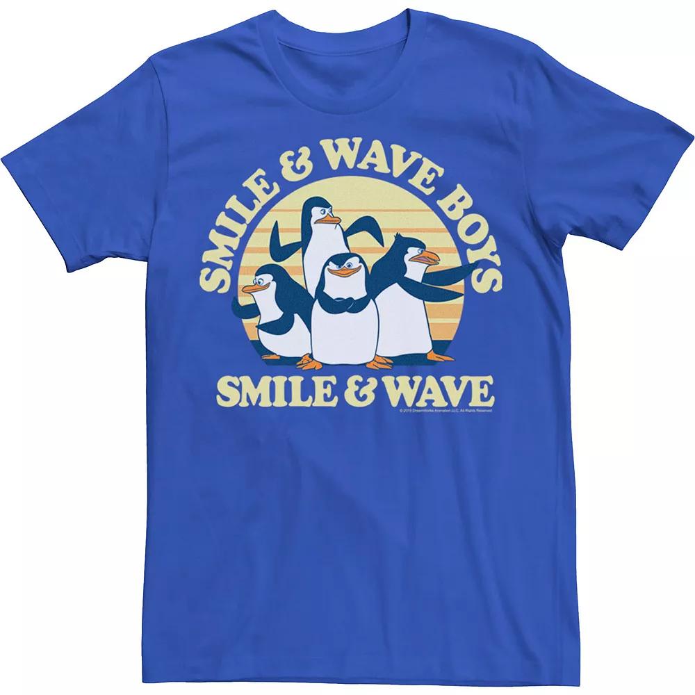 Men's Madagascar Penguins Smile And Wave Sunset Text Poster Tee,  Product Image