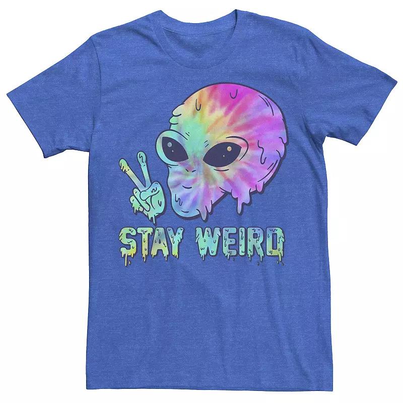 Men's Tye Dye Alien Peace Stay Weird Tee,  Product Image