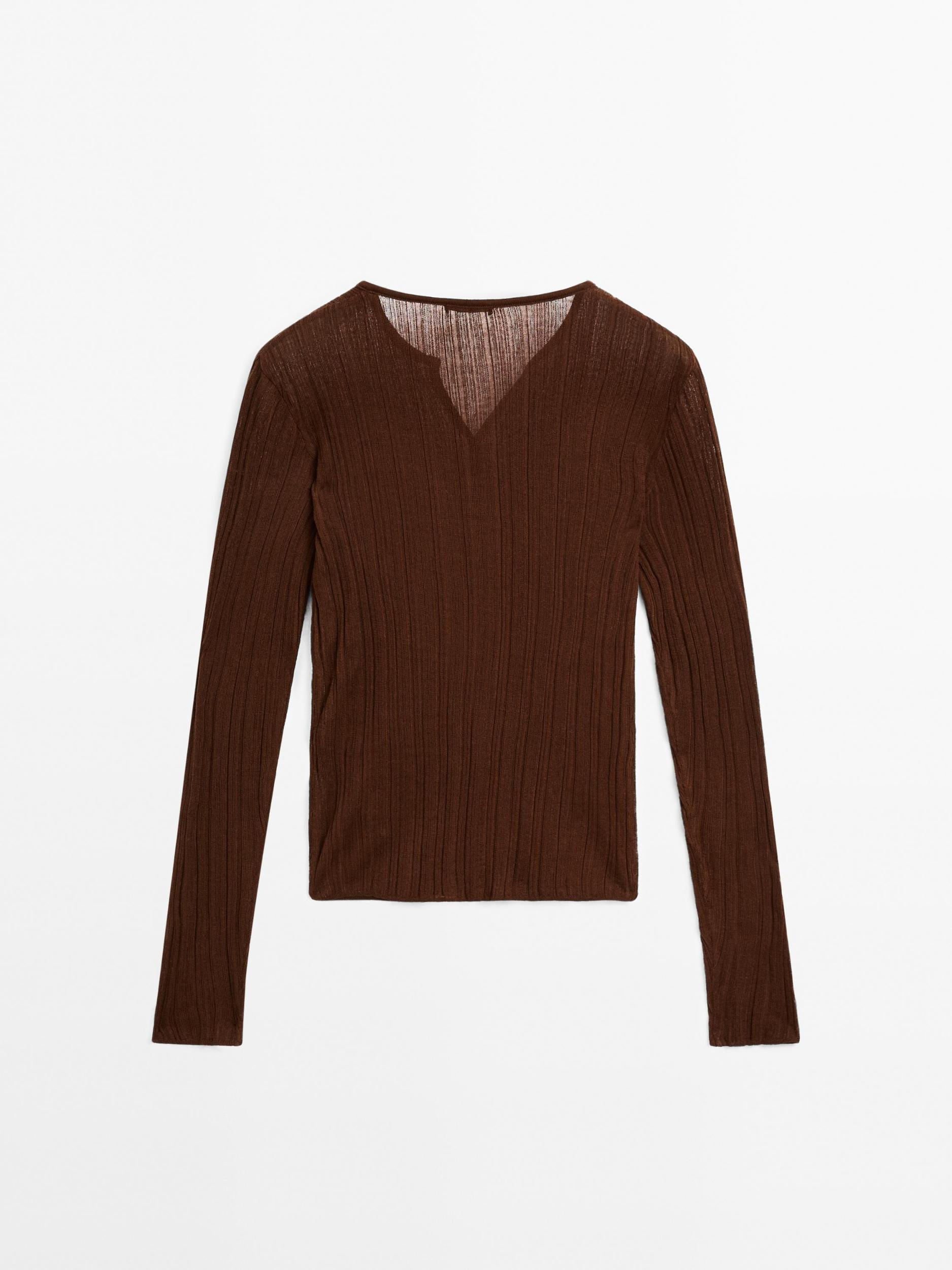 Long sleeve ribbed T-shirt Product Image